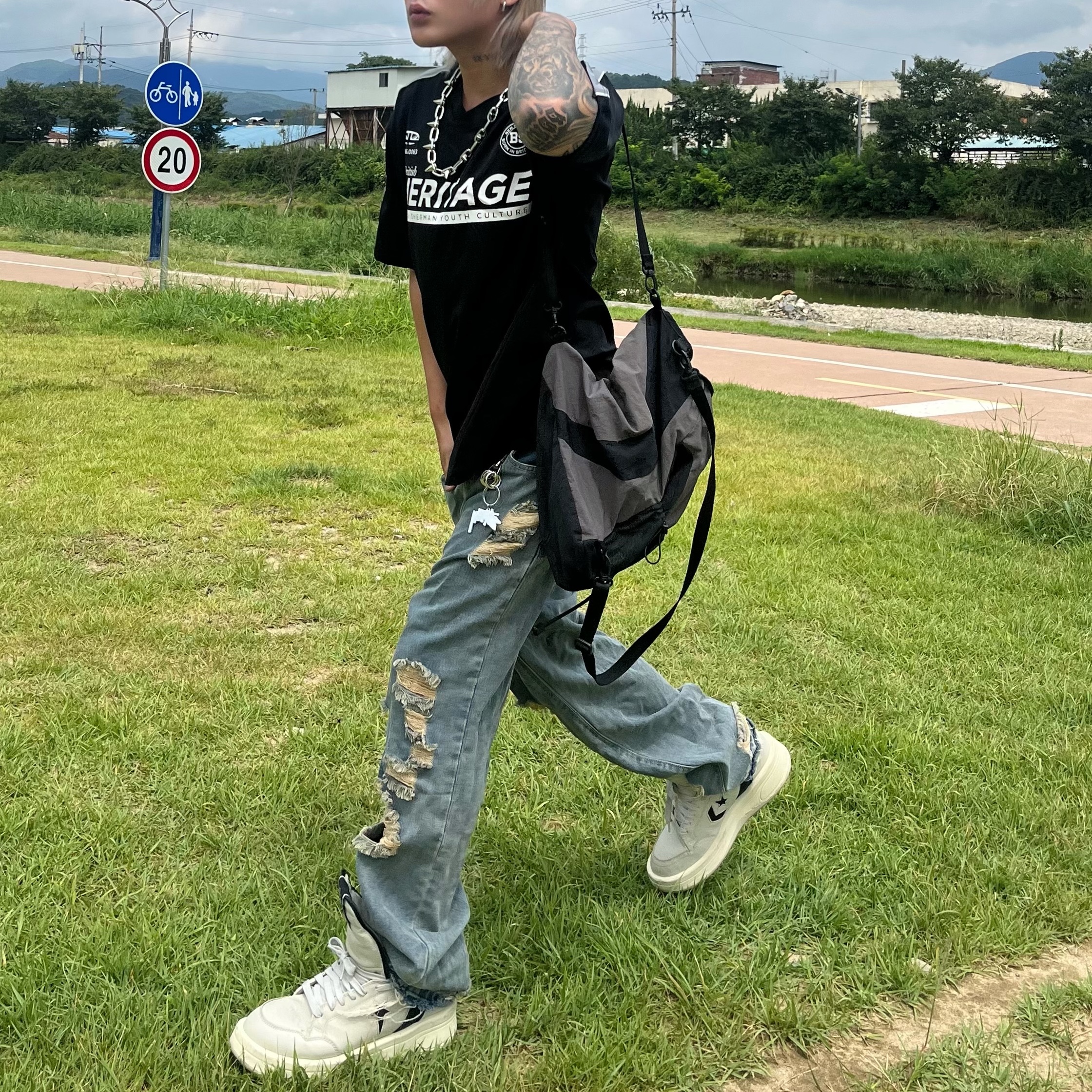 Converse x Drkshdw Turbowpn Pelican 착용 스타일 - 2