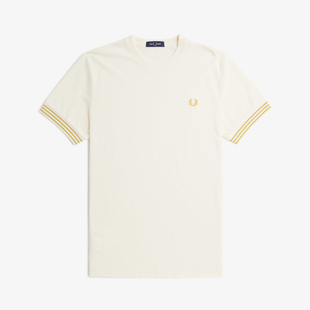 프레드페리 스트라이프 커프 티셔츠 에크루(Fred Perry Striped Cuff T-Shirt Ecru) - 5