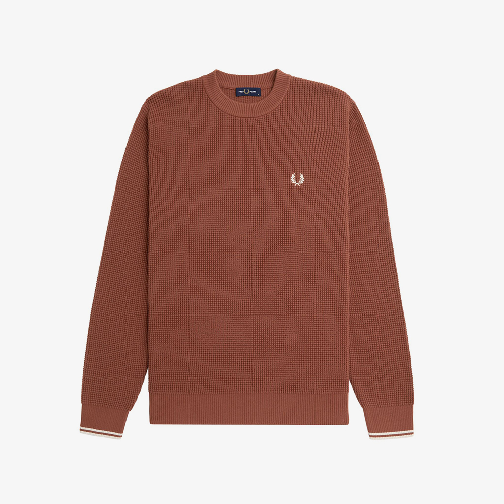 프레드페리 와플 스티치 니트 위스키브라운(Fred Perry Waffle Stitch Knit Whisky Brown) - 5