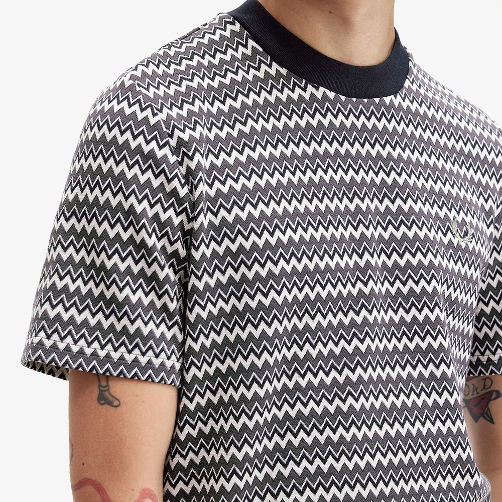 프레드페리 자카드 티셔츠 네이비(Fred Perry Jacquard T-Shirt Navy) - 4