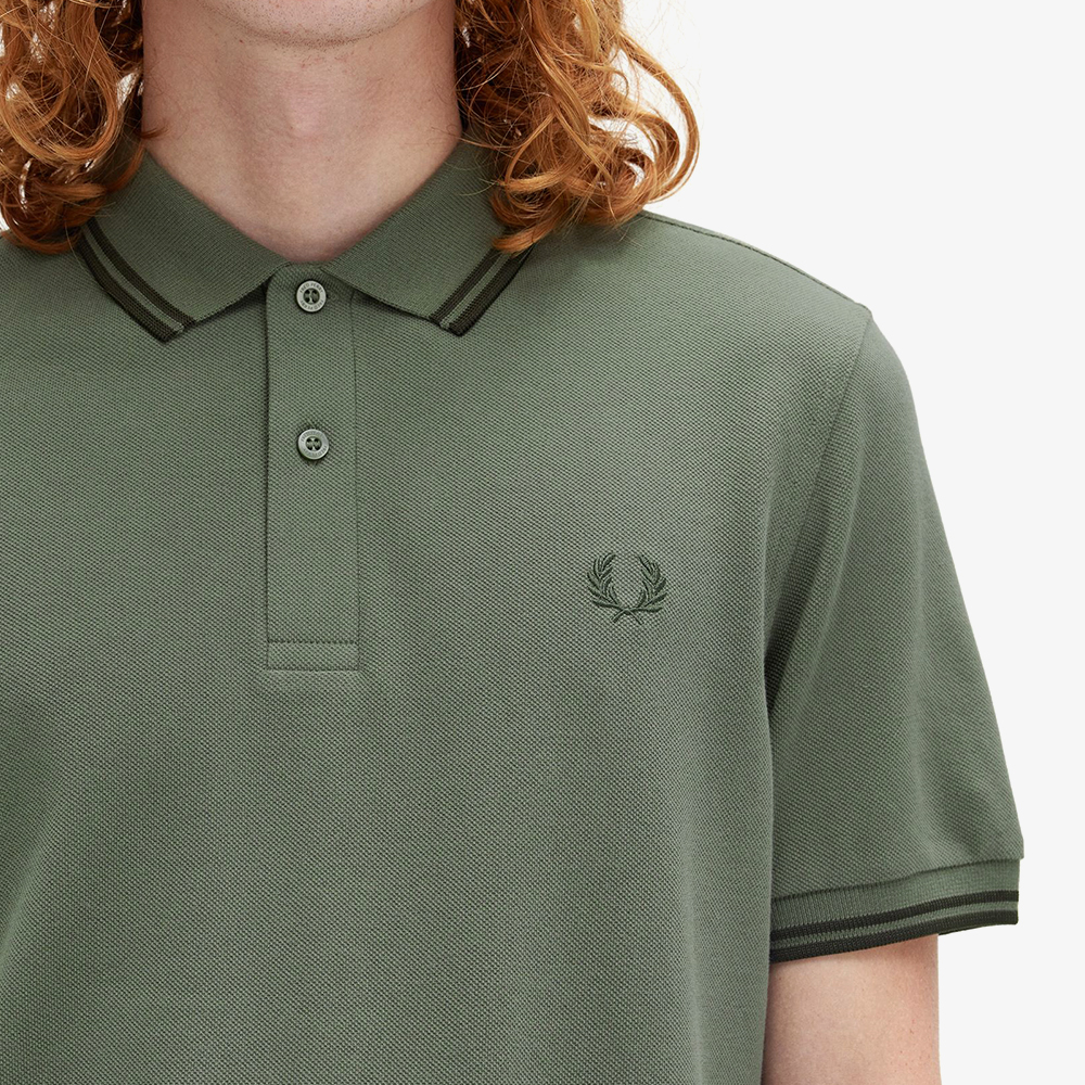 프레드페리 M3600 트윈 팁 프레드페리 셔츠 로렐리스그린/나이트그린(Fred Perry M3600 Twin Tipped Fred Perry Shirt Laurel Wreath Green/Night Green) - 4