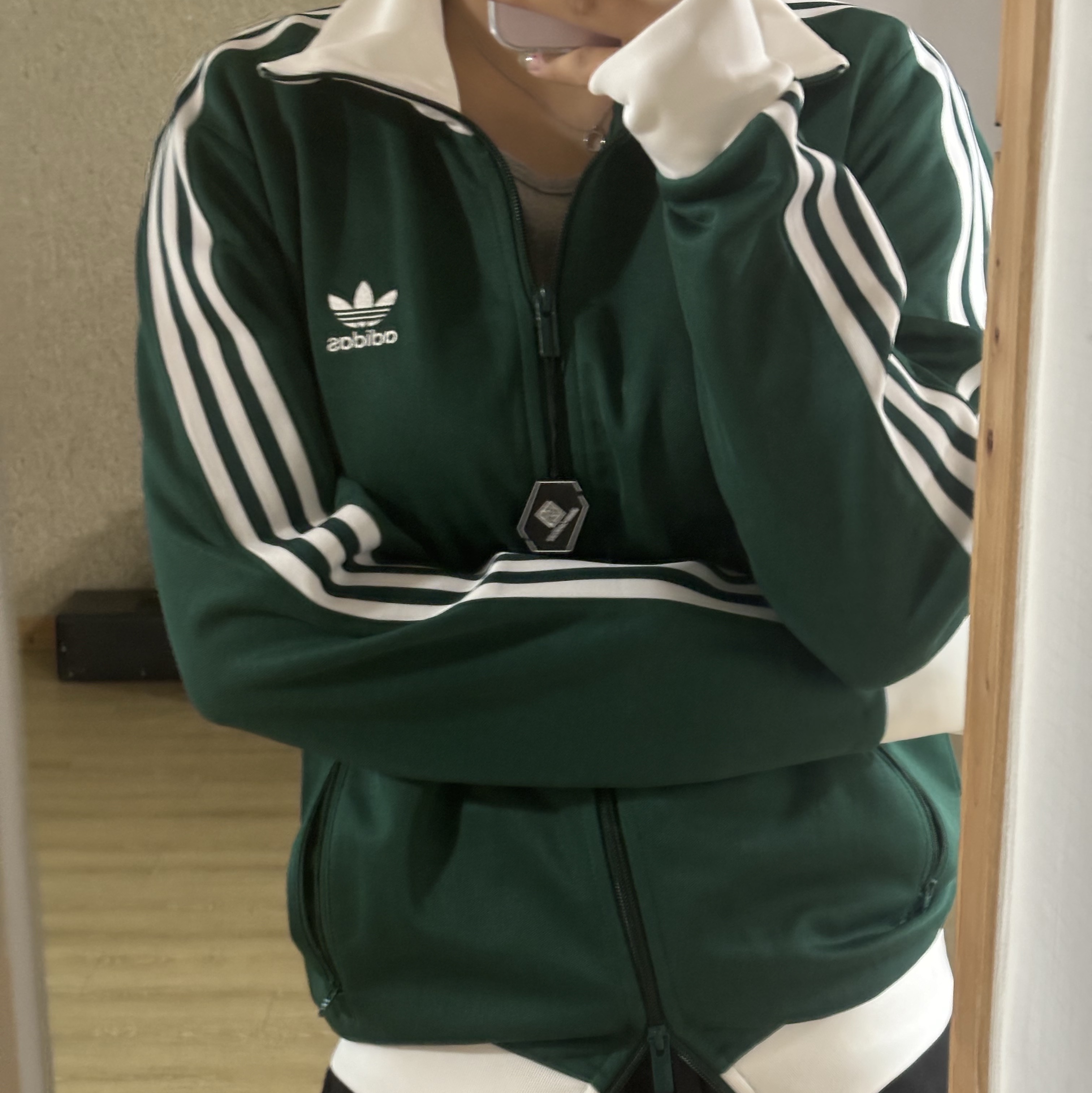 Adidas Adicolor Classics Beckenbauer Track Jacket Collegiate Green - KR Sizing 착용 스타일 - 2