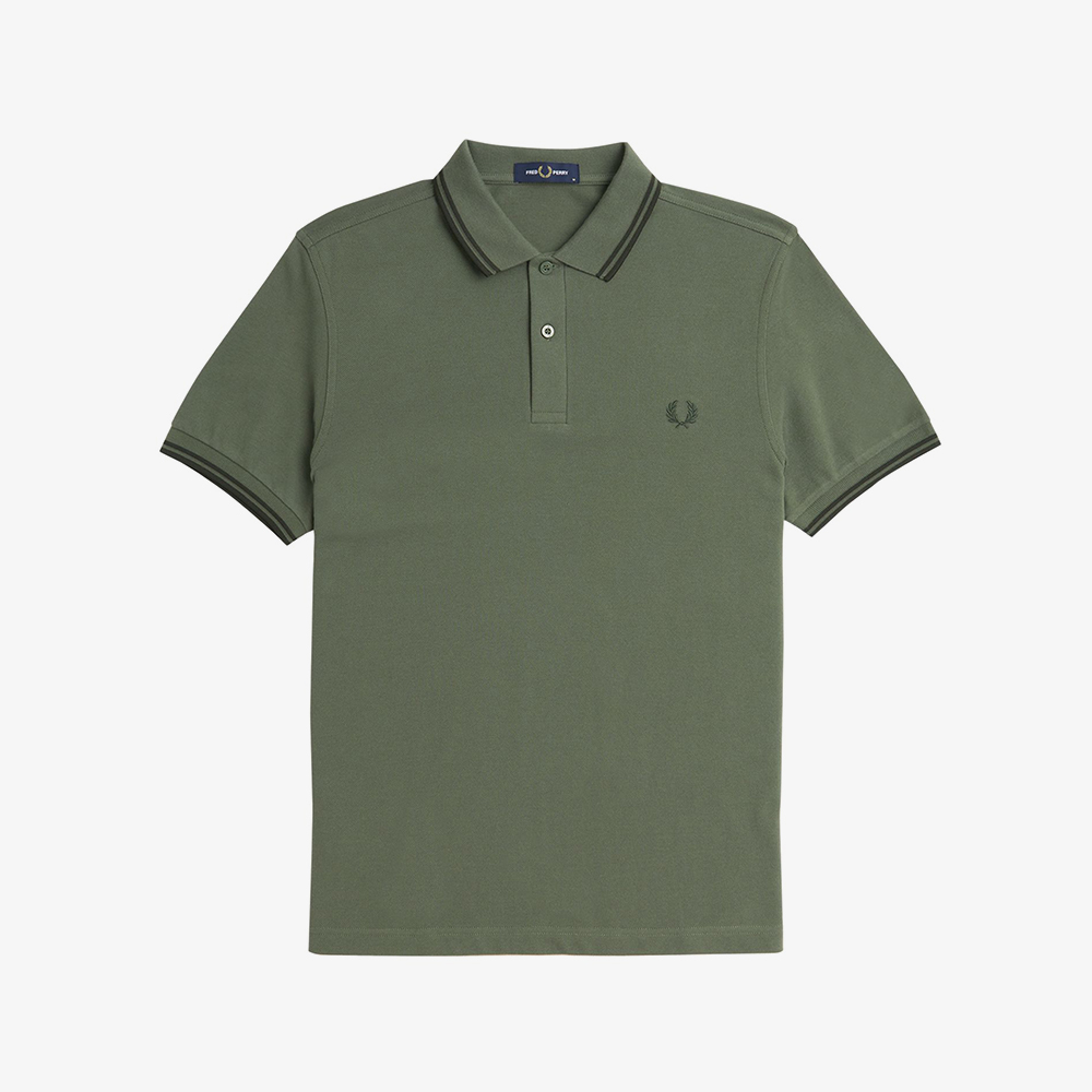 프레드페리 M3600 트윈 팁 프레드페리 셔츠 로렐리스그린/나이트그린(Fred Perry M3600 Twin Tipped Fred Perry Shirt Laurel Wreath Green/Night Green) - 5