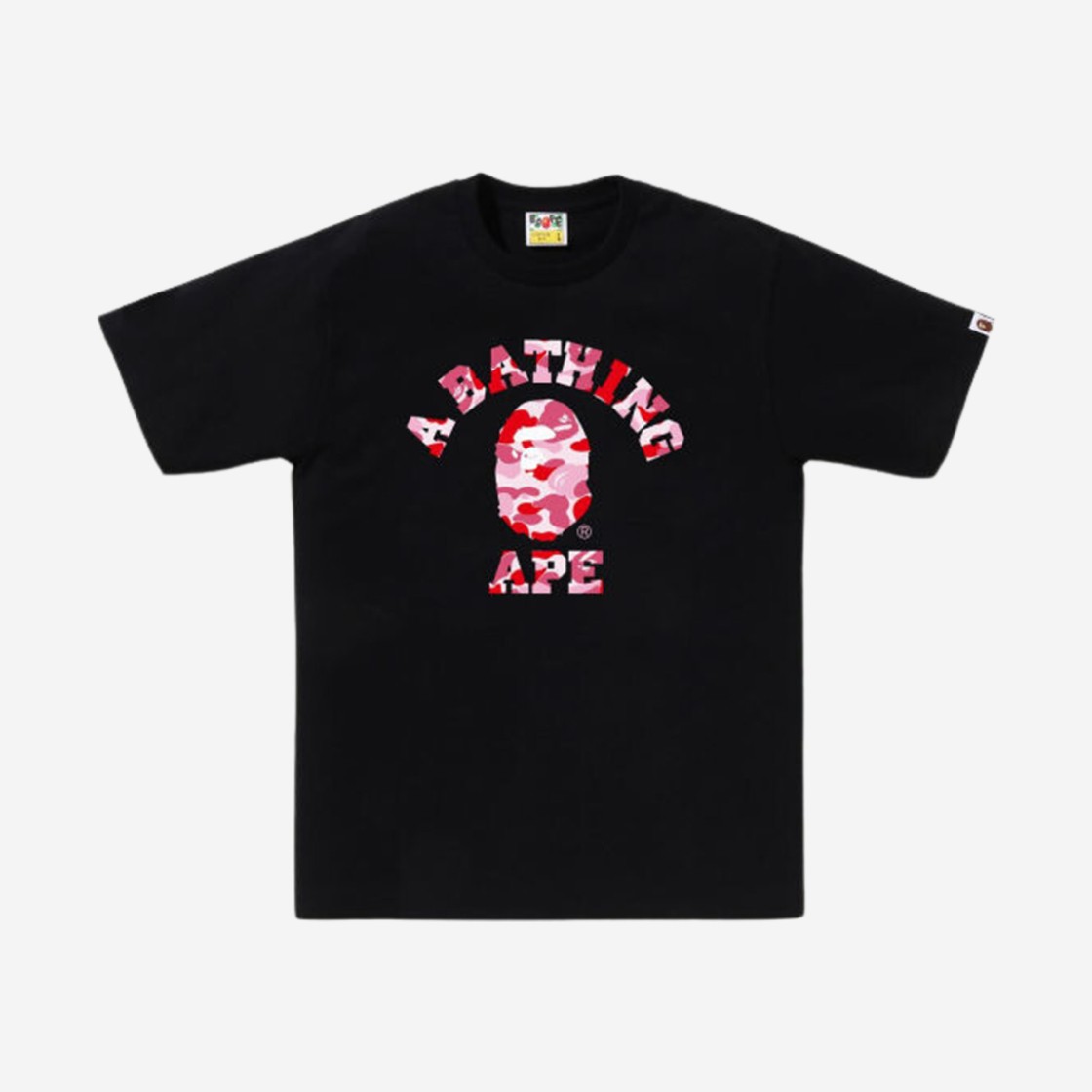 BAPE ABC Camo College T-Shirt Black Pink 상세 이미지 1