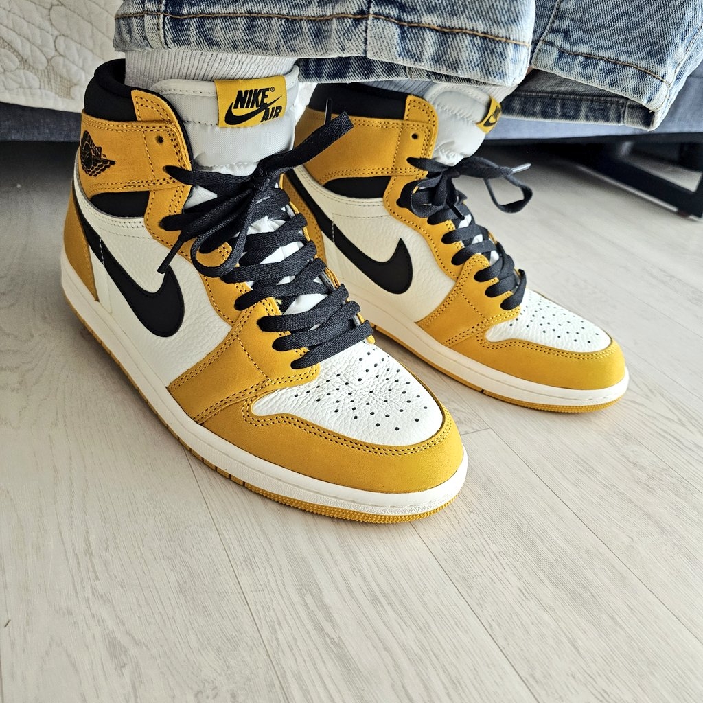 Jordan 1 Retro High OG Yellow Ochre 착용 스타일 - 1