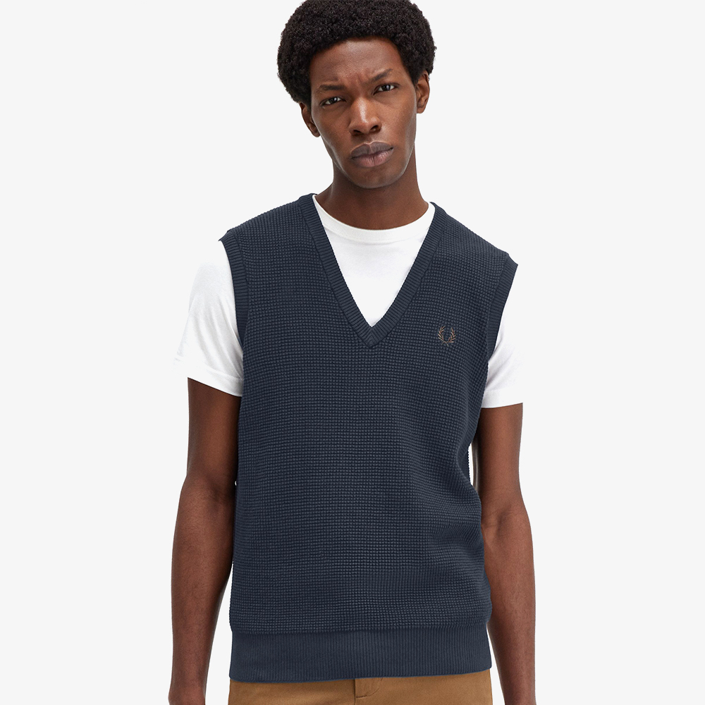 프레드페리 와플 스티치 베스트 네이비(Fred Perry Waffle Stitch Vest Navy) - 3