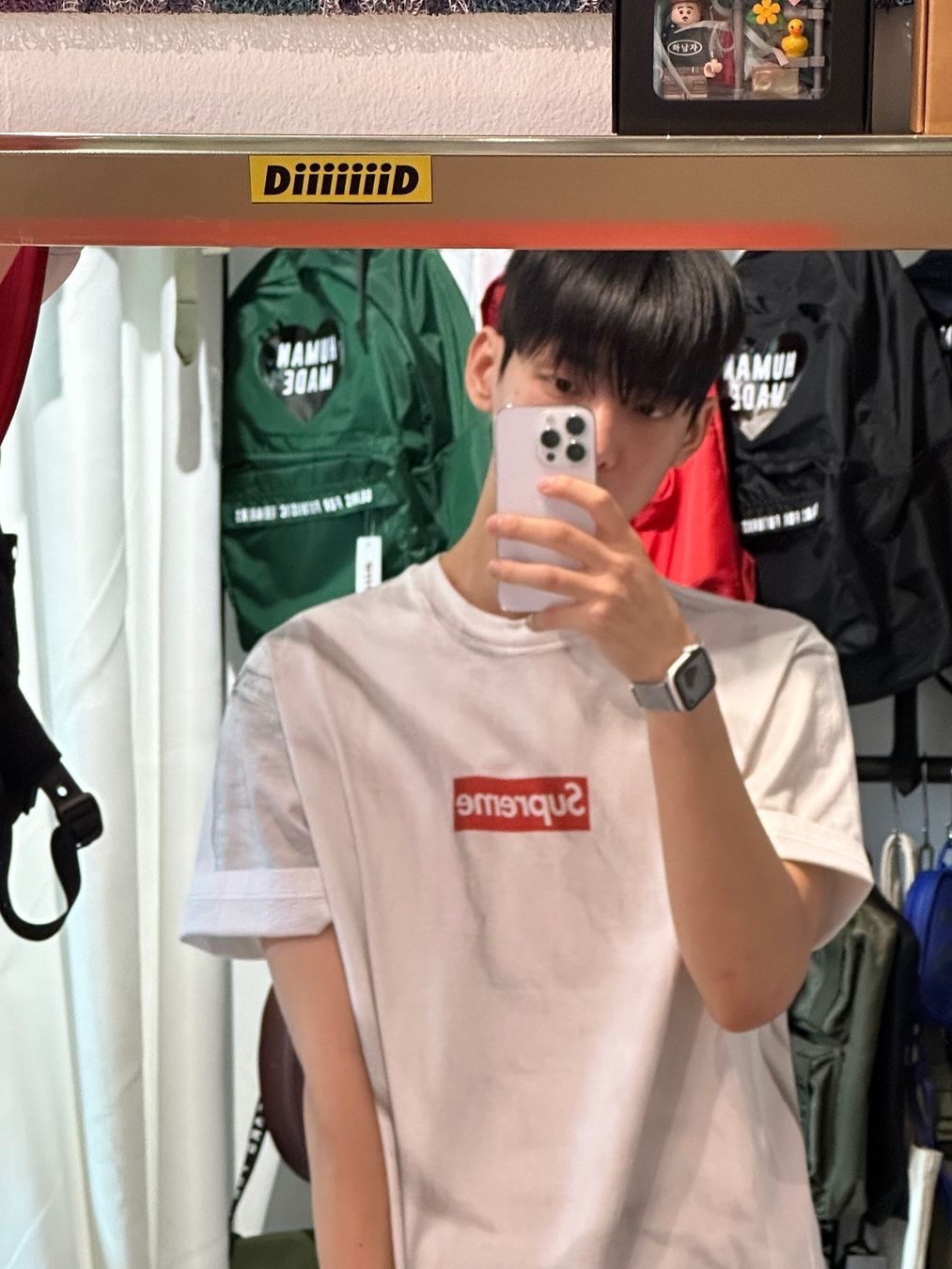 Nike x Supreme Air Force 1 Low Baroque Brown, Supreme x MM6 Maison Margiela Box Logo T-Shirt White - 24SS 착용 스타일 - 2