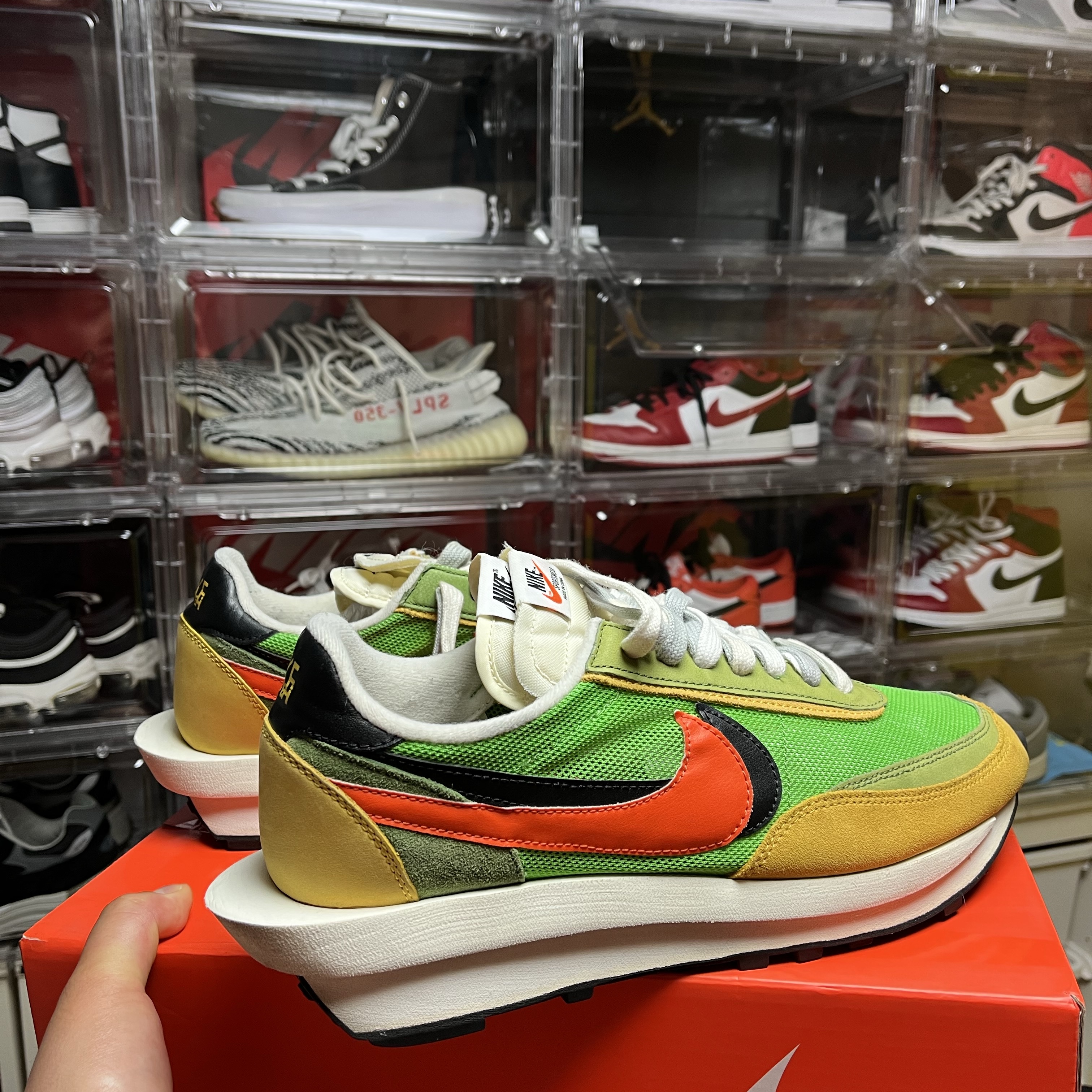 Nike x Sacai LDWaffle Green Multi 착용 스타일