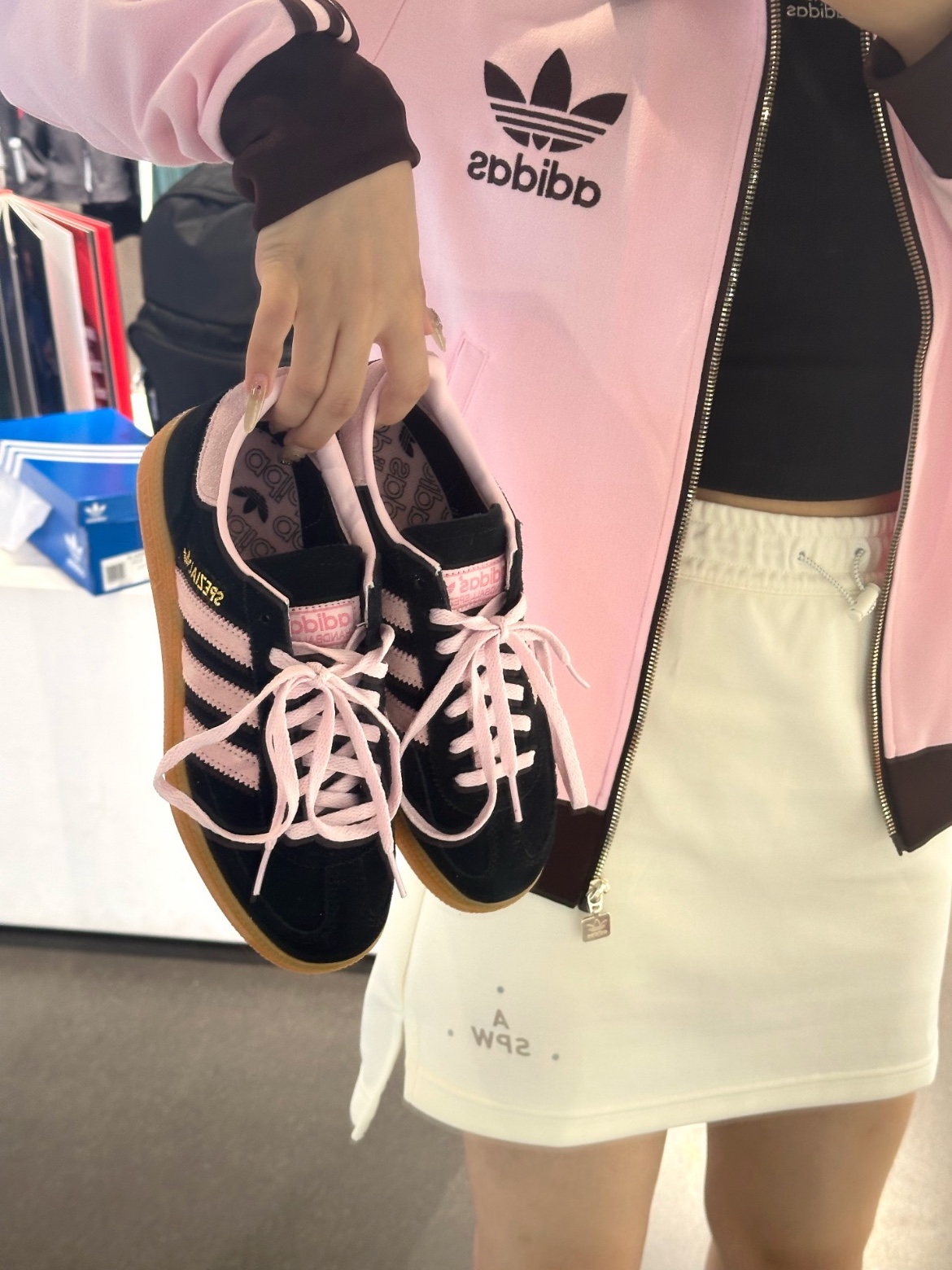 (W) Adidas Originals Beckenbauer Track Jacket Clear Pink - KR Sizing 착용 스타일 - 3
