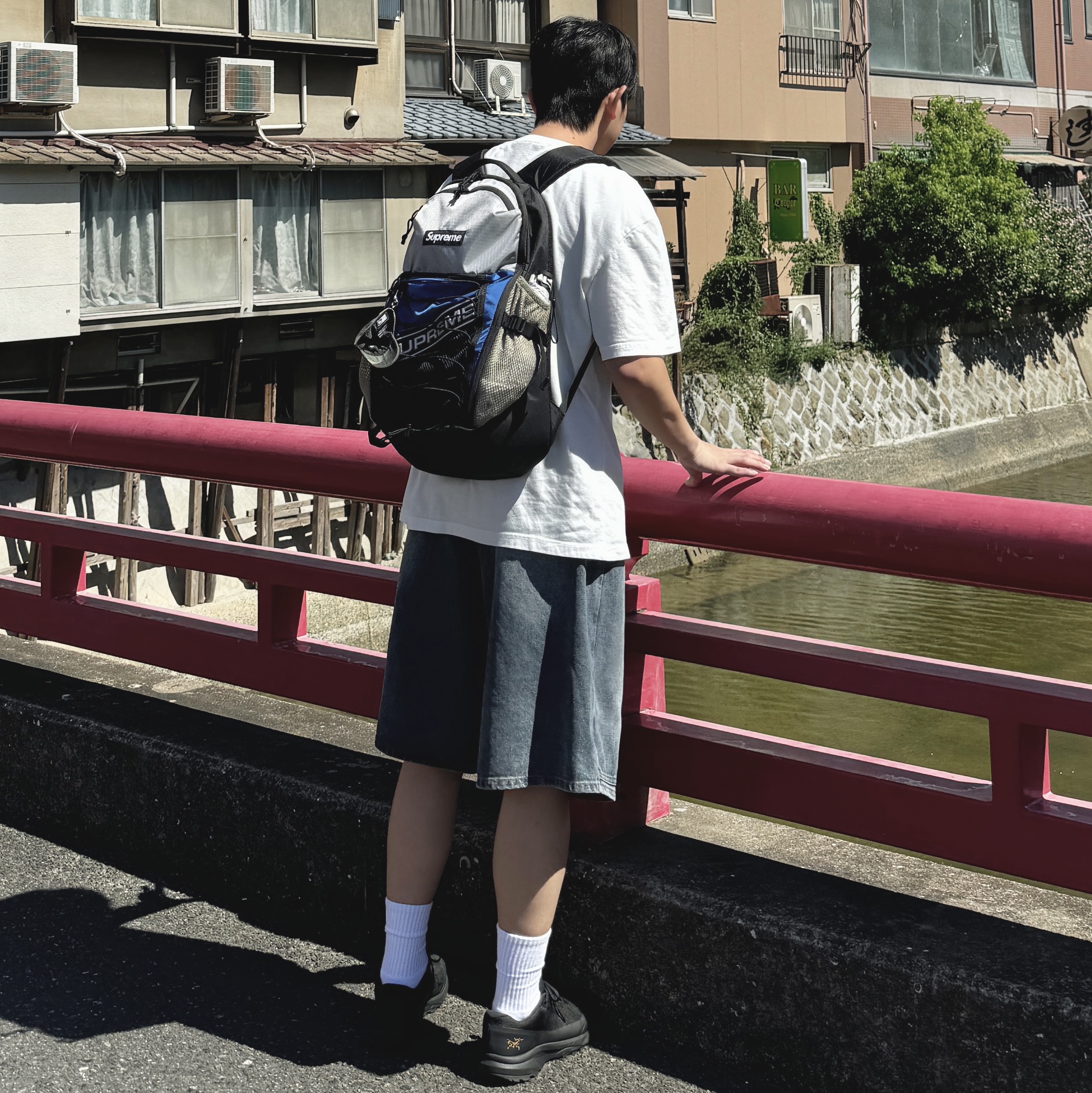 Supreme Backpack Blue - 23FW, Porter x New Era Key Holder Camo 착용 스타일 - 2