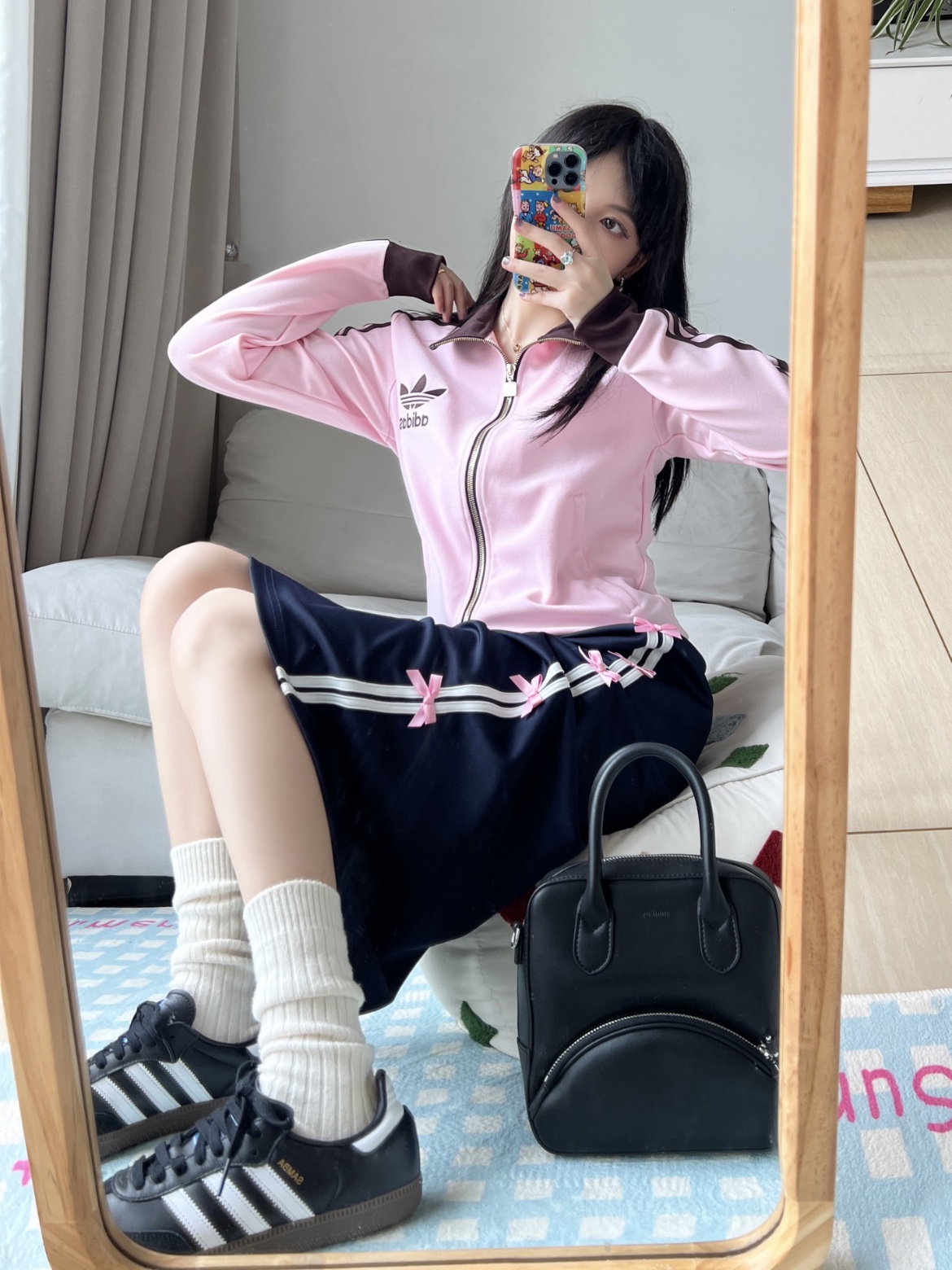 (W) Adidas Originals Beckenbauer Track Jacket Clear Pink - KR Sizing 착용 스타일 - 1