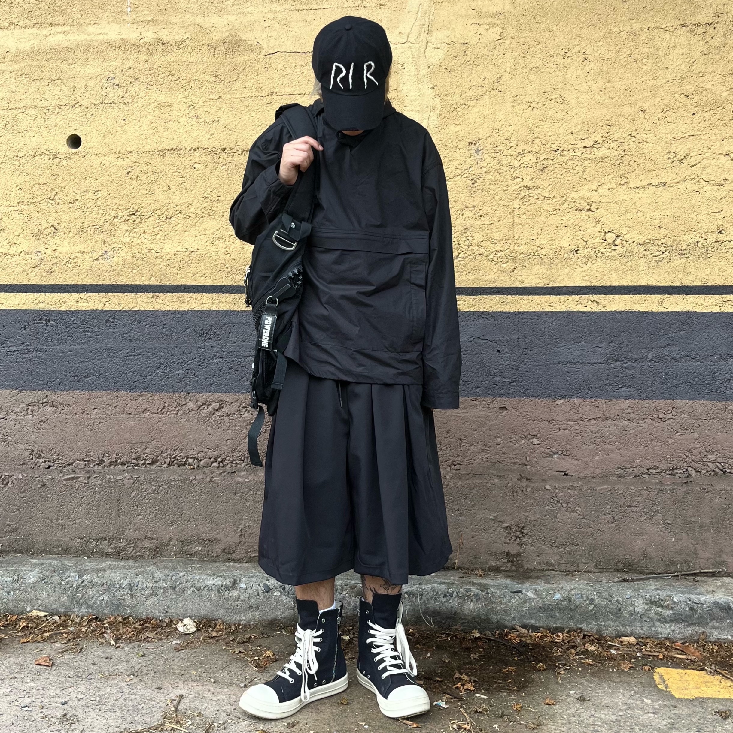 Rick Owens Drkshdw Calf Leather Penta Sneakers Black Milk White 착용 스타일 - 2