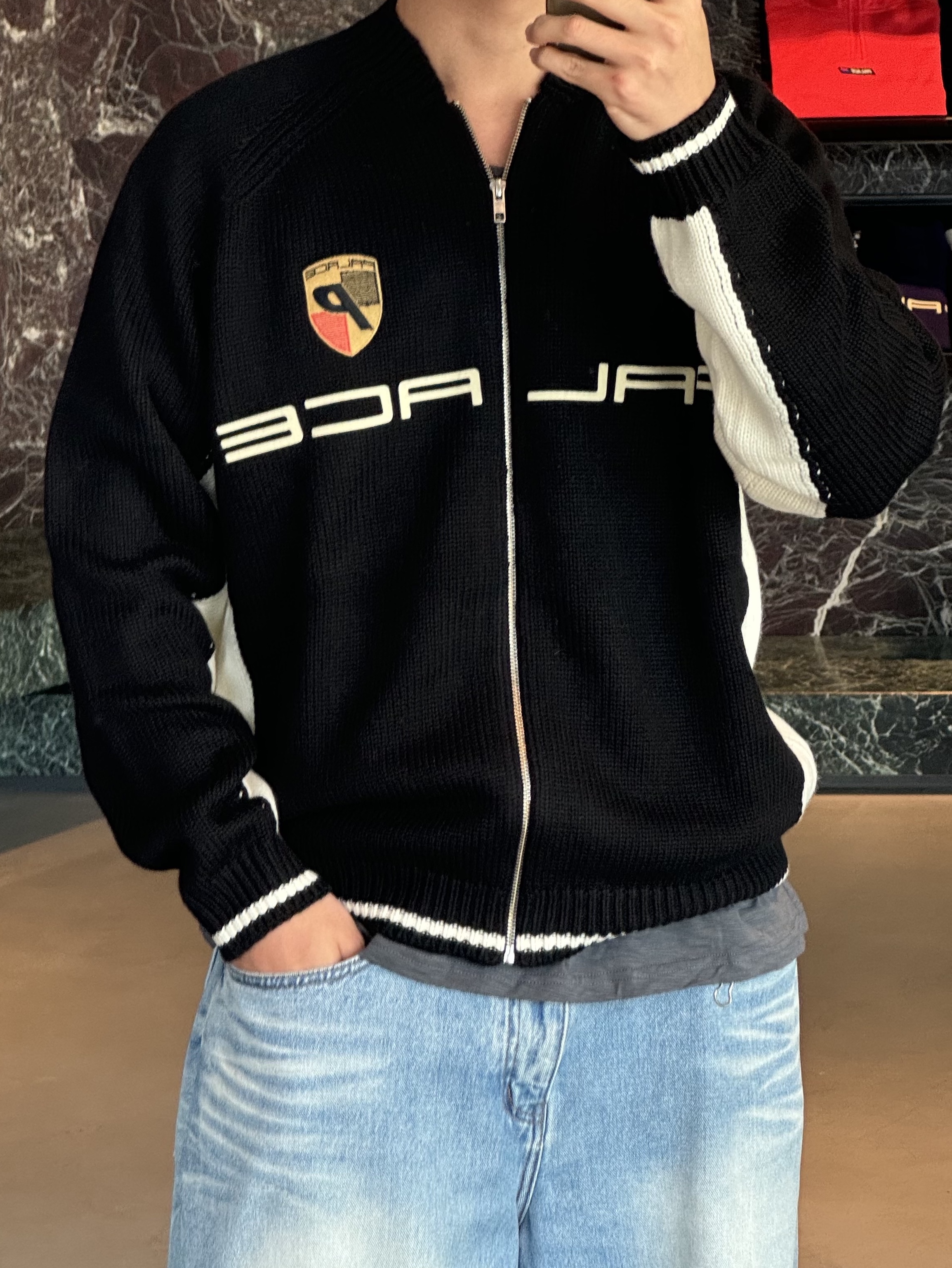 Palace Posh Knit Black - 24FW 착용 스타일