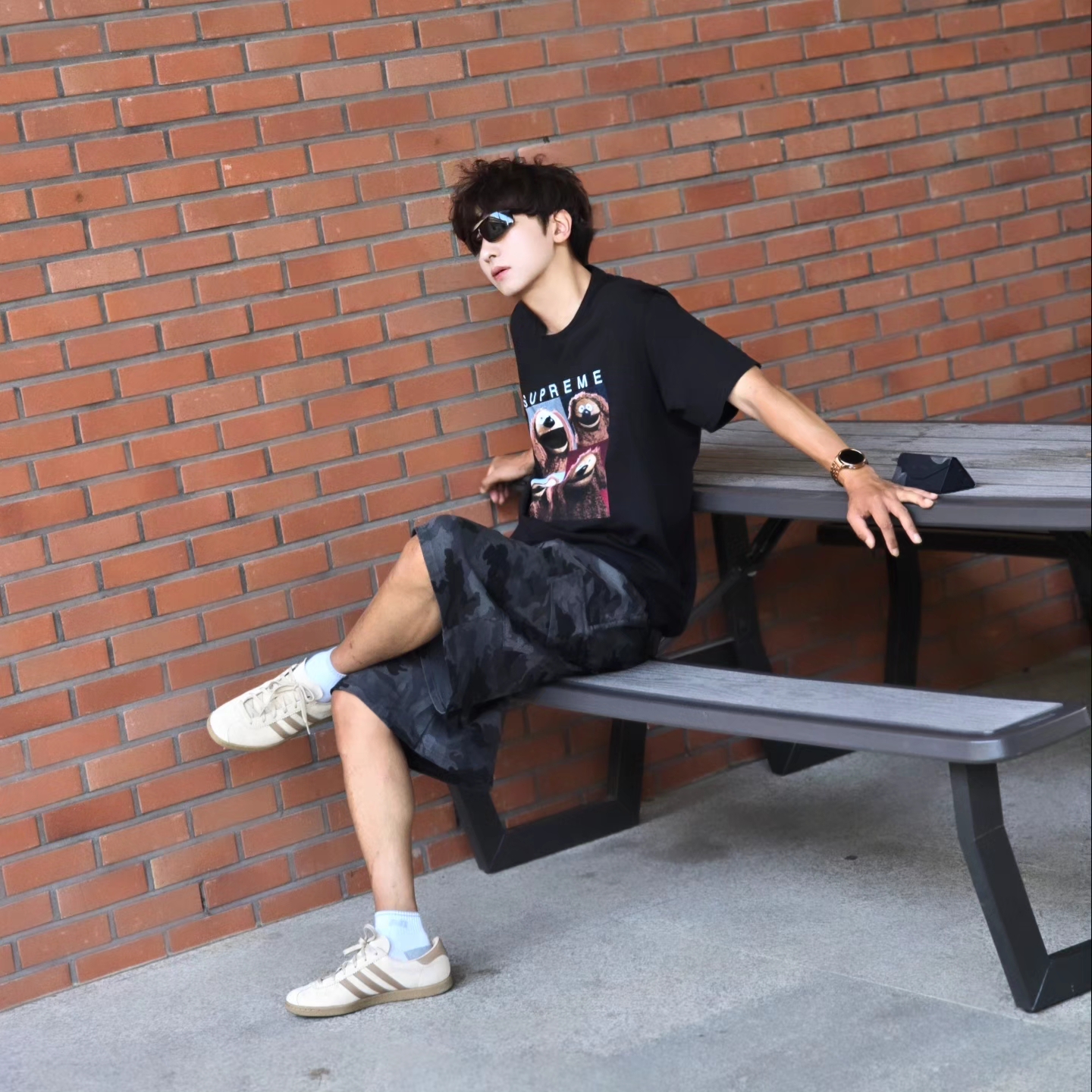 Supreme Rowlf T-Shirt Black - 24SS, Samsung Galaxy Watch6 44mm LTE Silver (Korean Ver.) 착용 스타일 - 6