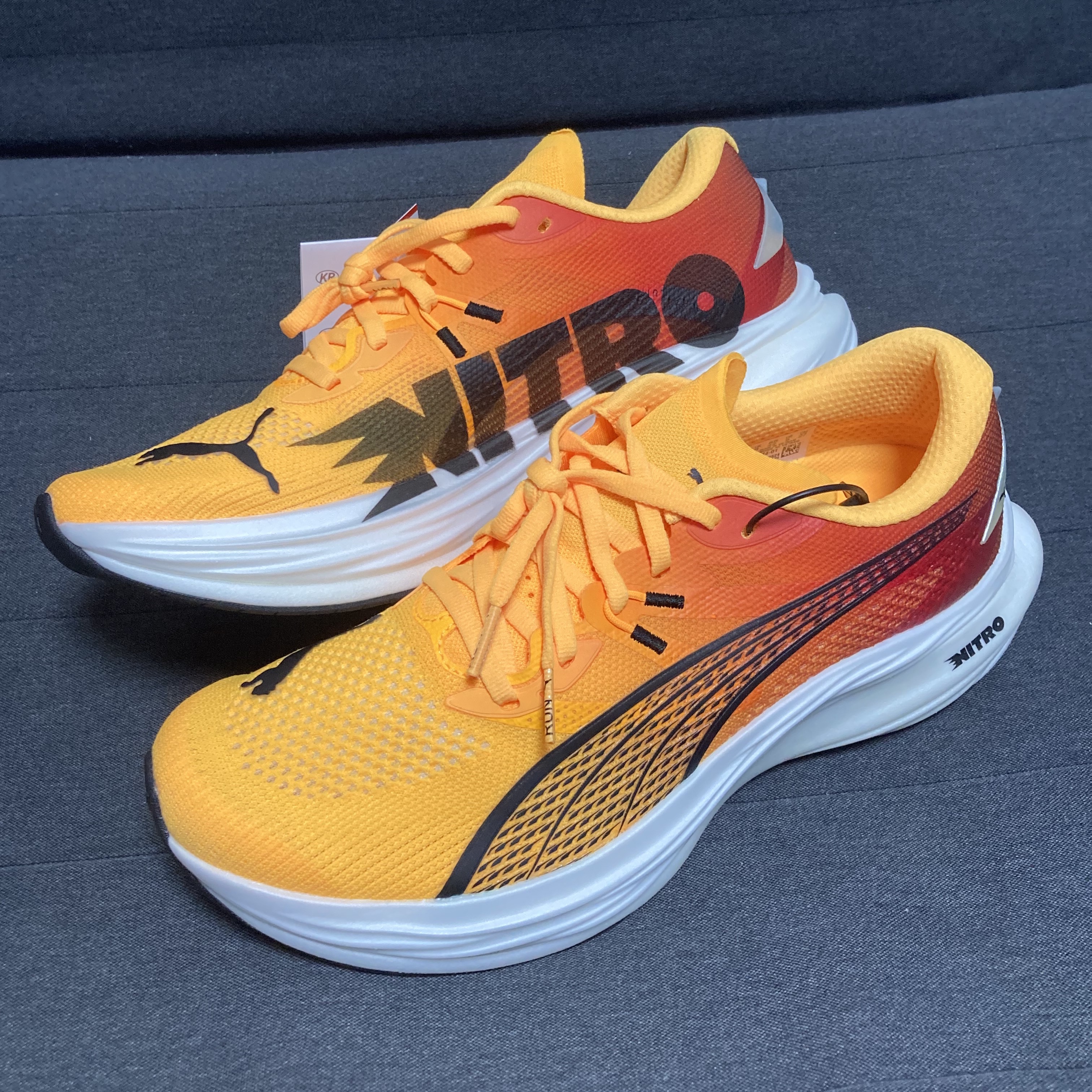 Puma Deviate Nitro 3 Fade Sun Stream Sunset Glow 착용 스타일