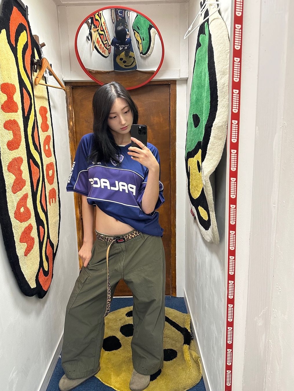 Palace Palamat Jersey Navy Purple - 24FW 착용 스타일 - 4