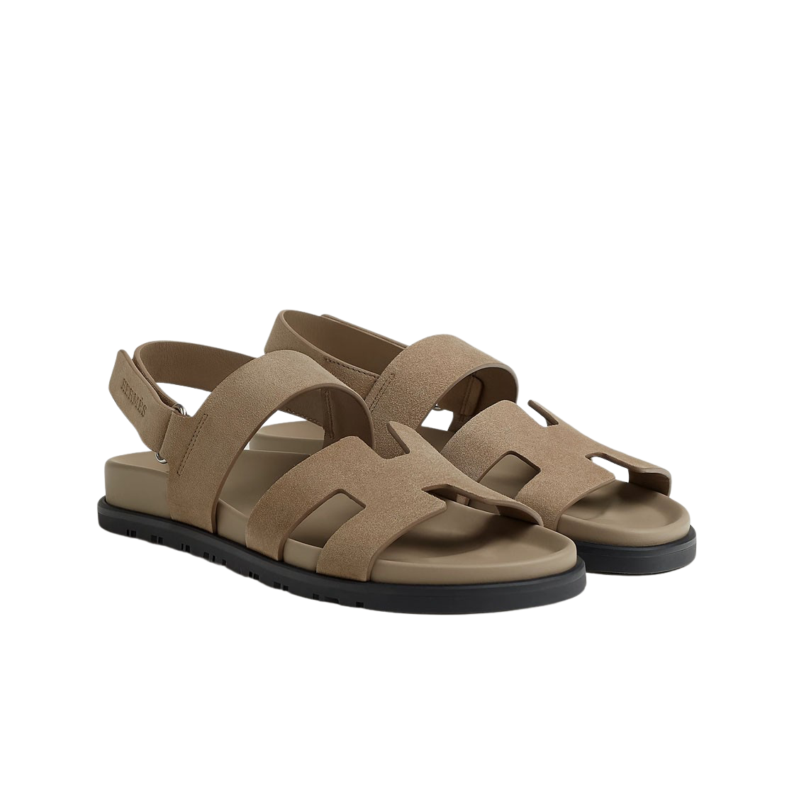 (W) 에르메스 지니어스 샌들 스웨이드 고트스킨 & 베쥬 사블르((W) Hermes Genius Sandal Suede Goatskin & Beige Sable) - 2