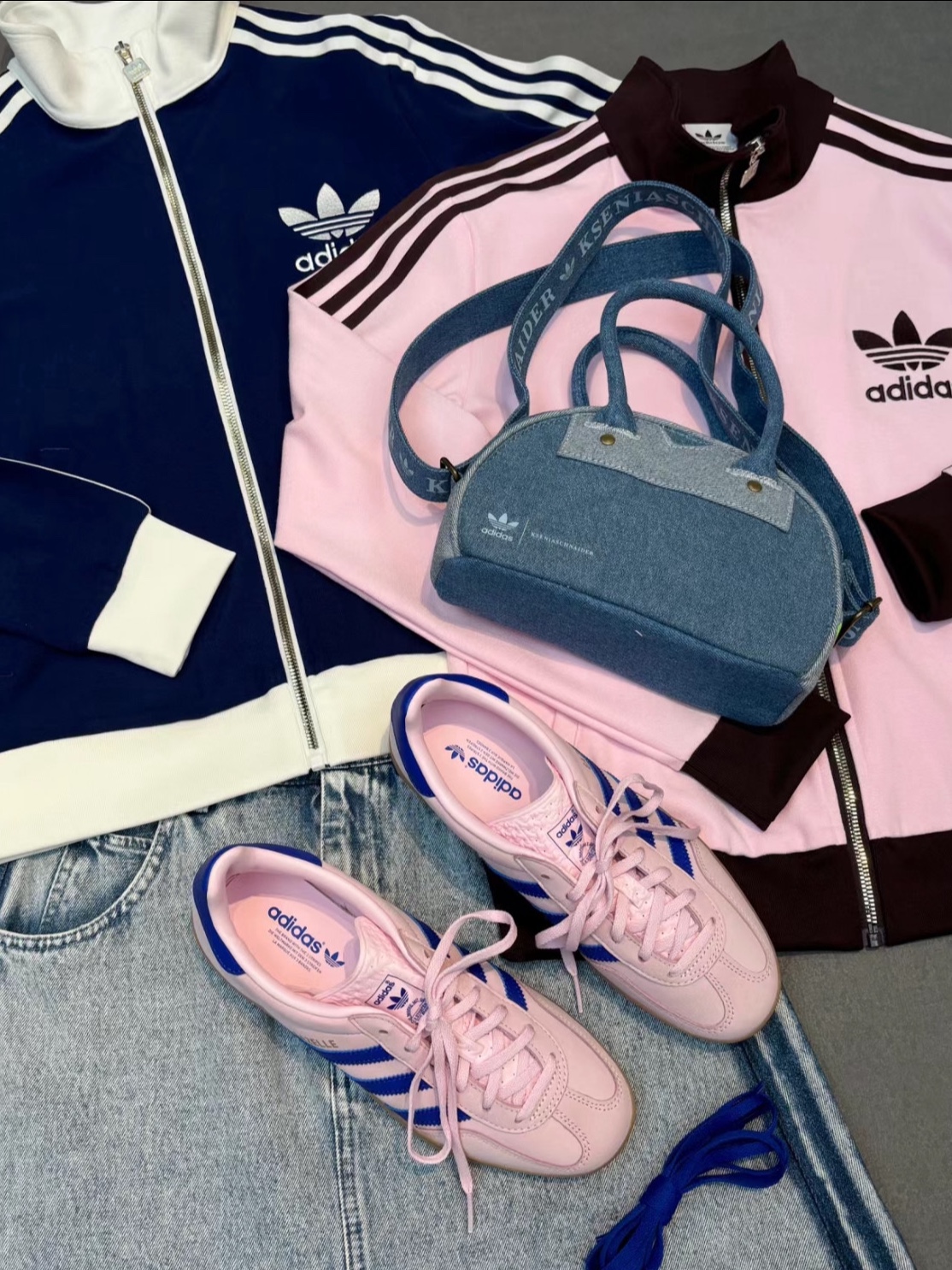 (W) Adidas Originals Beckenbauer Track Jacket Clear Pink - KR Sizing 착용 스타일