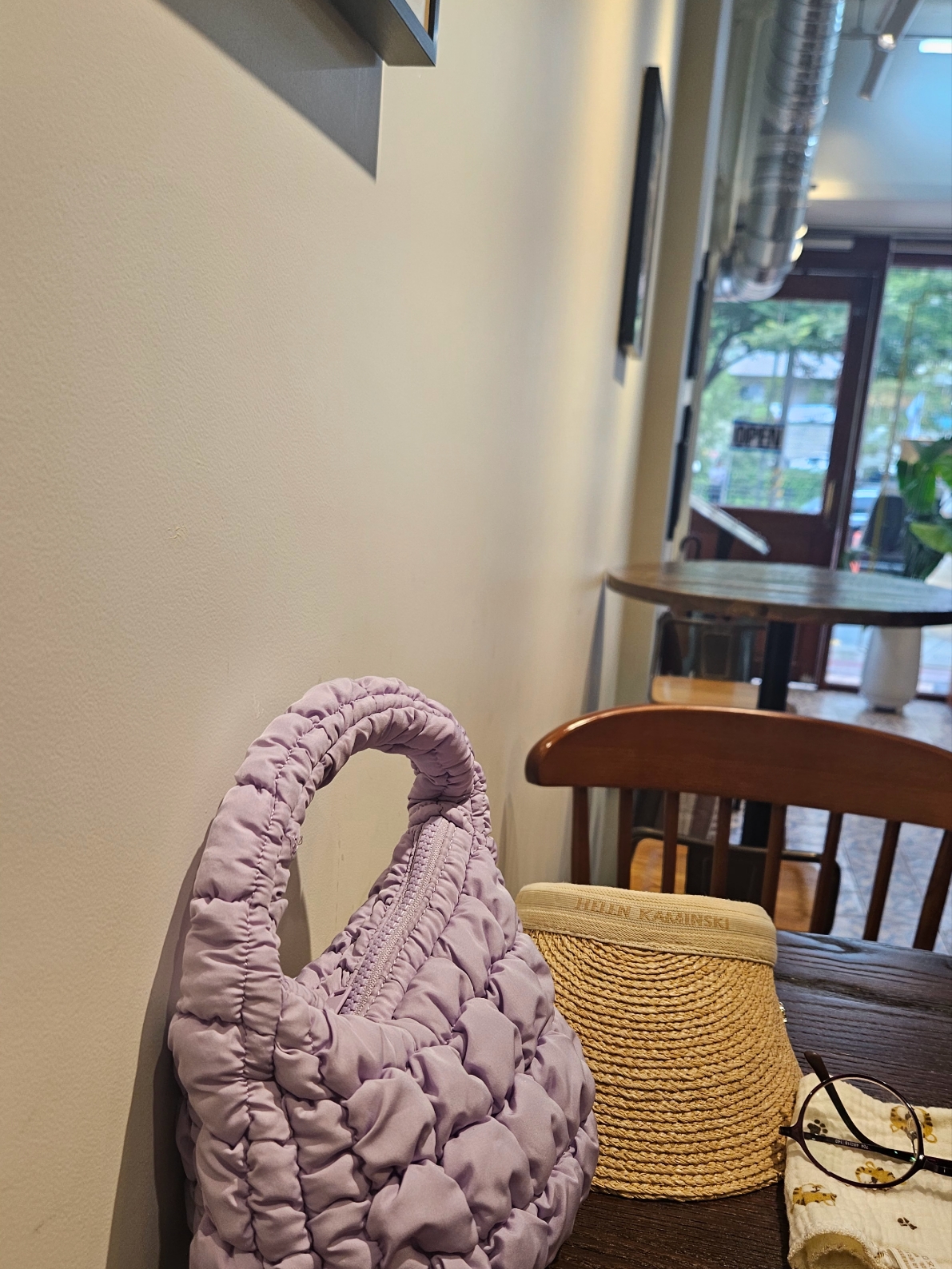 COS Quilted Micro Bag Purple 착용 스타일 - 1