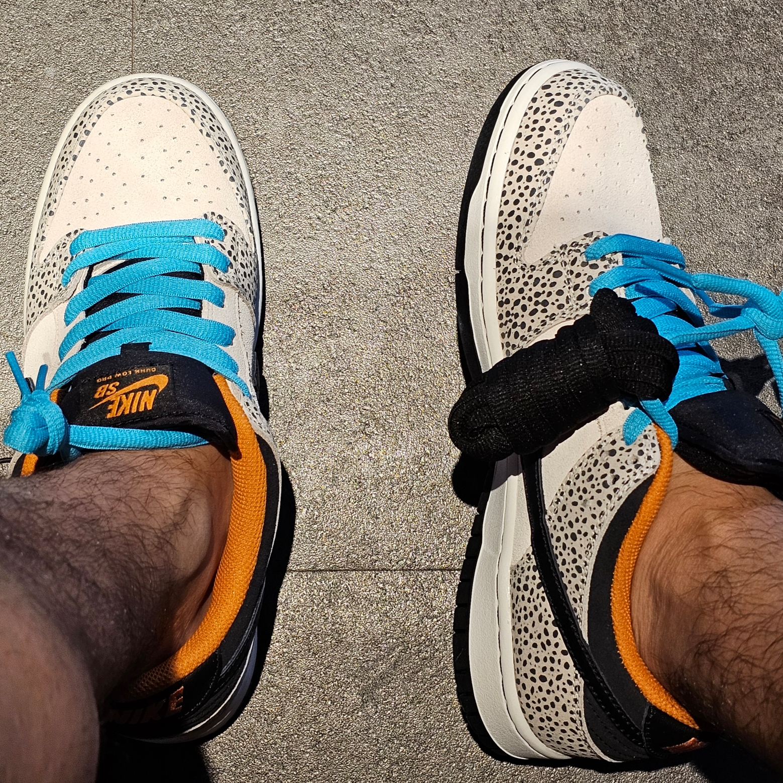 Nike SB Dunk Low Pro Electric Phantom and Black 착용 스타일 - 4