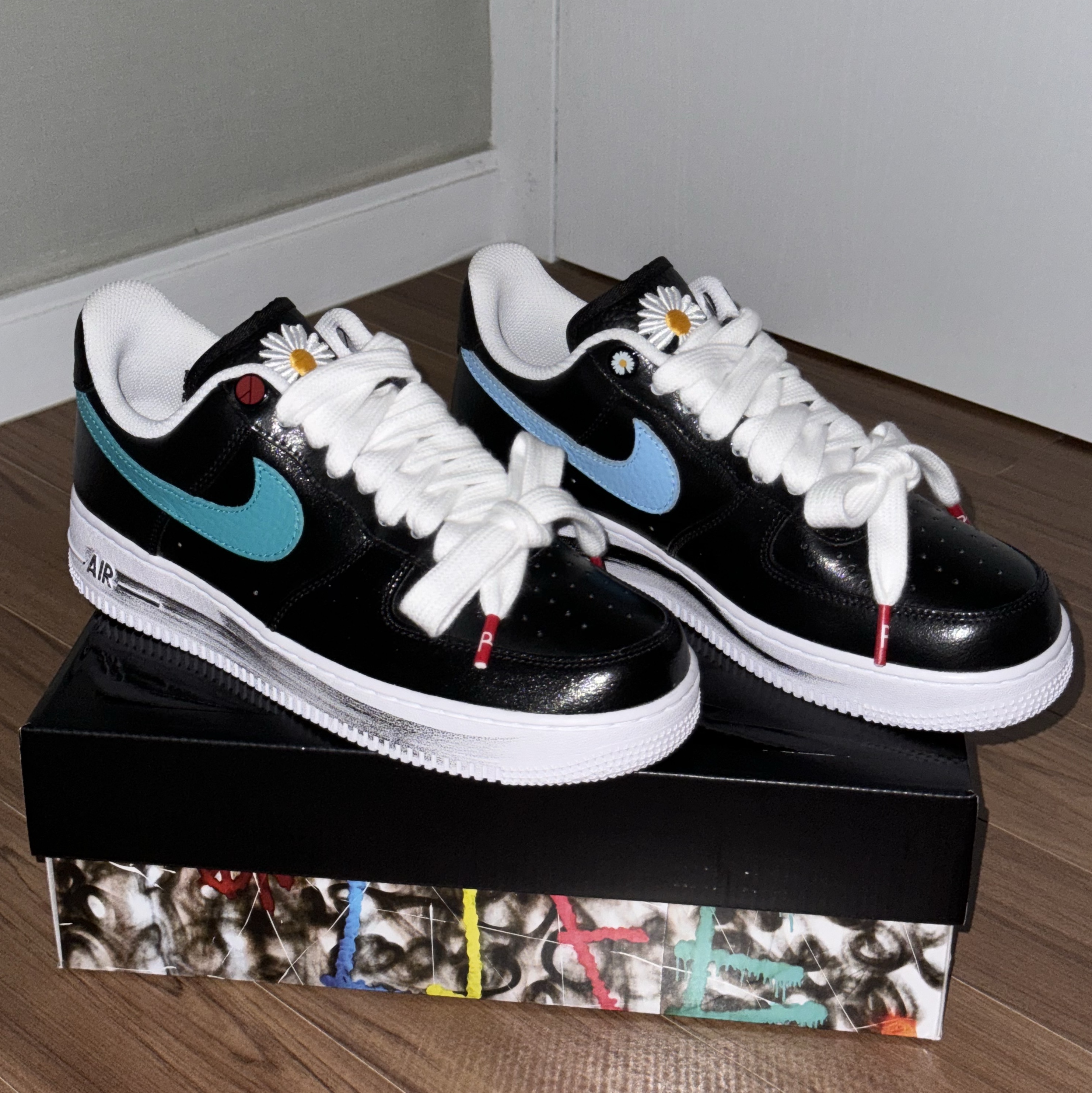 Nike x Peaceminusone Air Force 1 Low Para-Noise 3.0 Black and Multicolor 착용 스타일 - 4