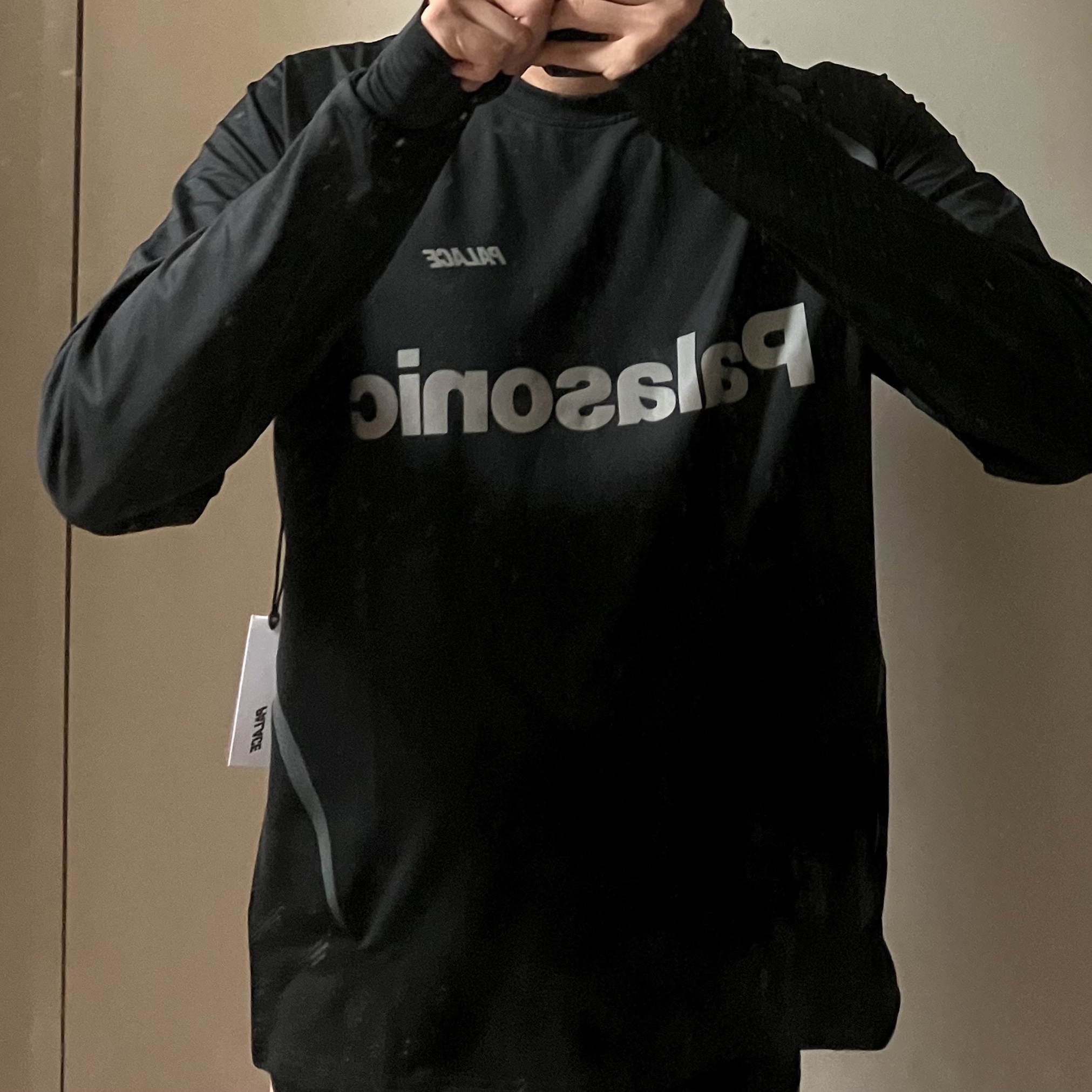 Palace Trail Runner Long Sleeve Black - 24SS 착용 스타일