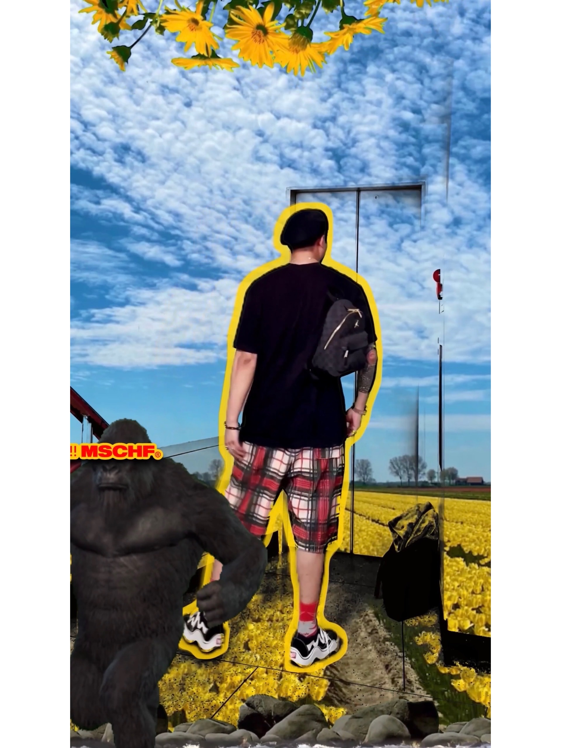 Supreme x Kangol Ventair Logo 504 Black - 22SS, Supreme x Burberry Box Logo T-Shirt Black - 22SS 착용 스타일 - 5