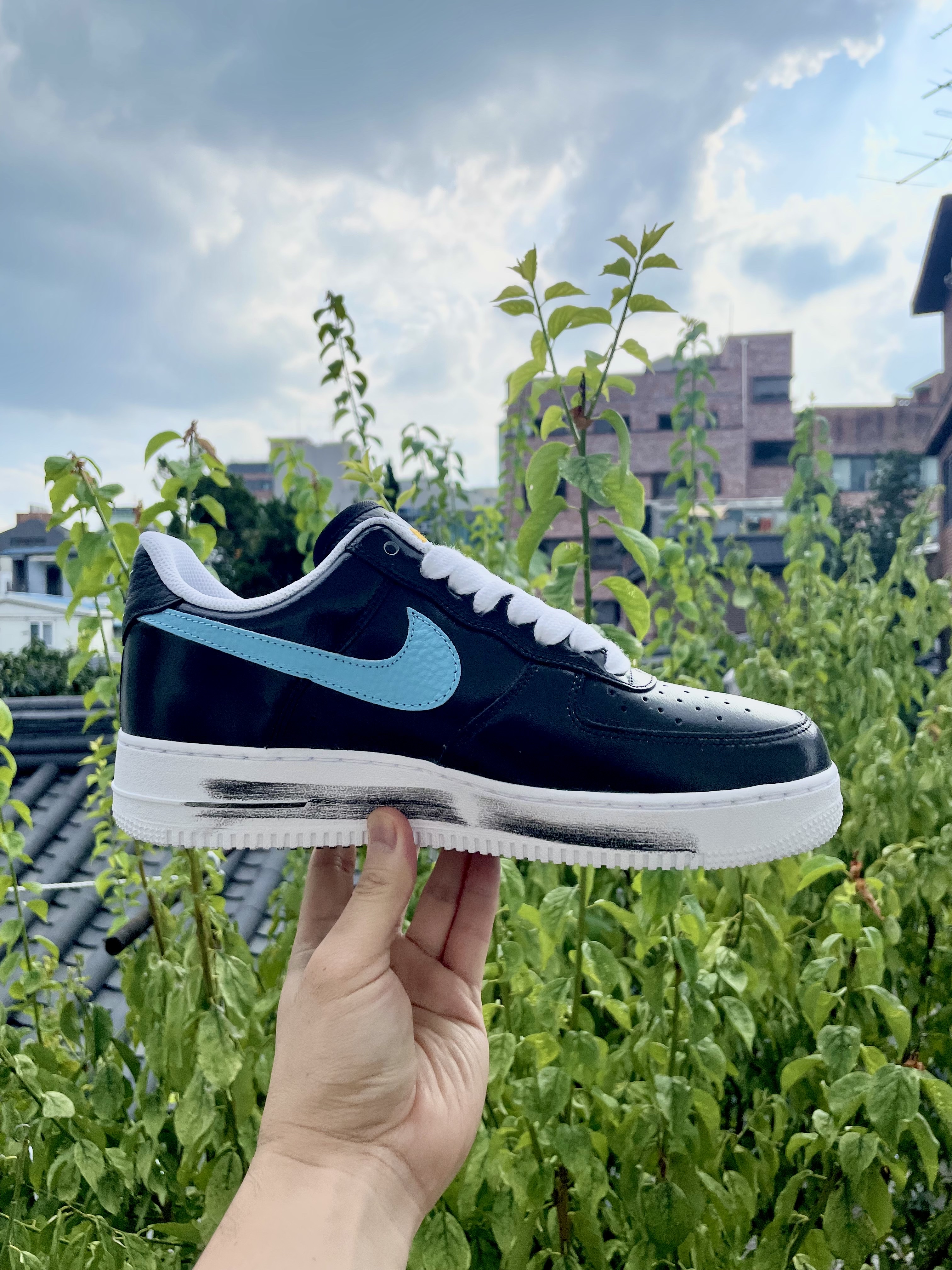 Nike x Peaceminusone Air Force 1 Low Para-Noise 3.0 Black and Multicolor 착용 스타일