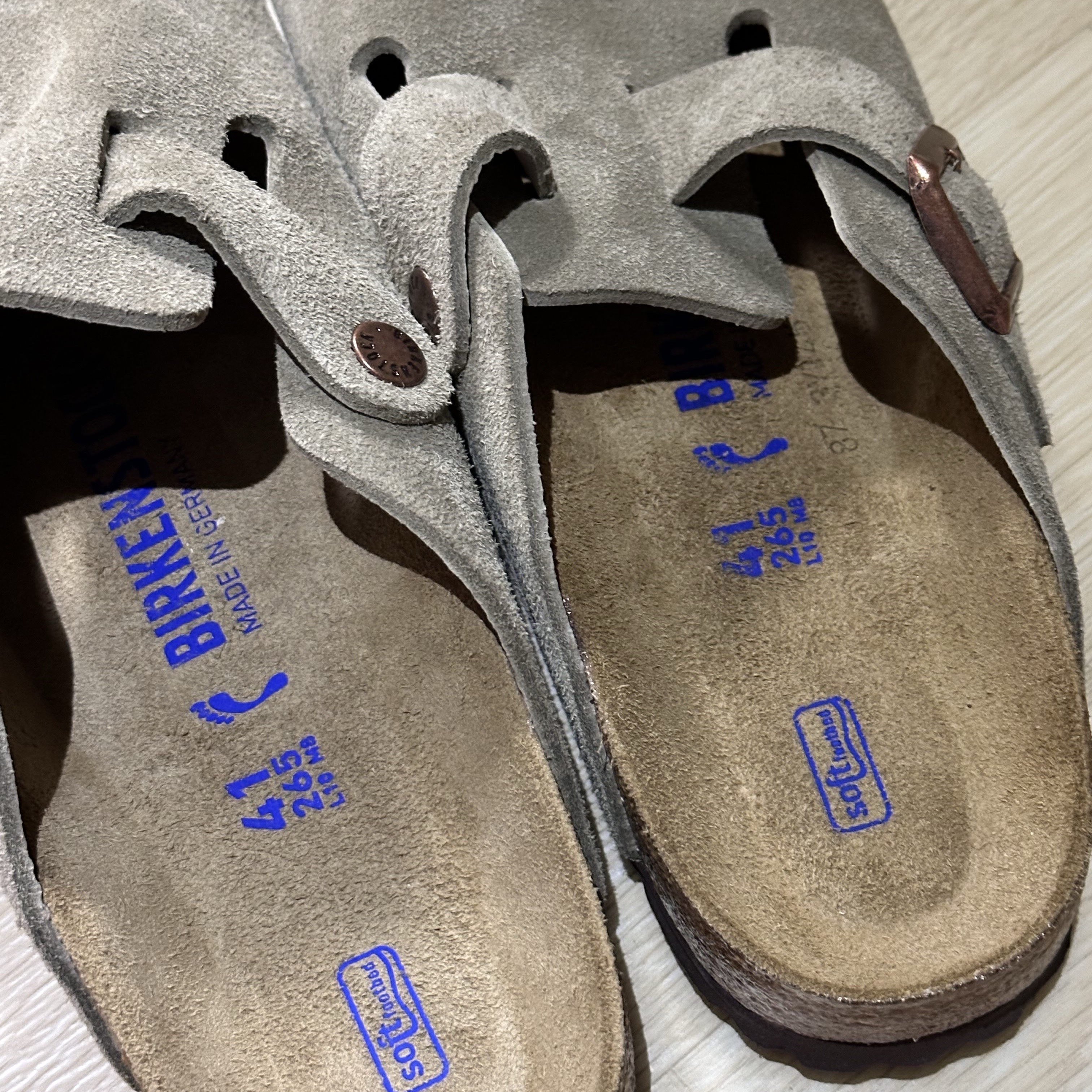 Birkenstock Boston Soft Footbed Taupe - Narrow 착용 스타일 - 4
