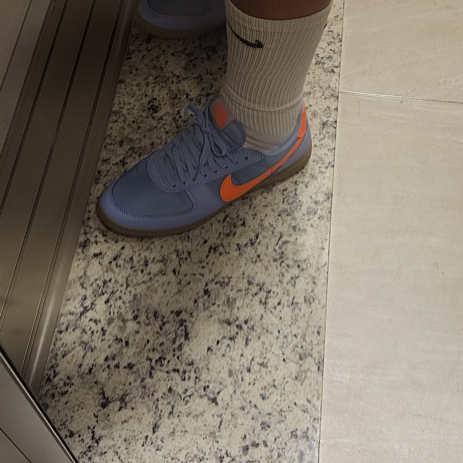 Nike Field General 82 SP Aluminum and Total Orange, Supreme x Nike Denim Short Indigo - 24SS 착용 스타일 - 1