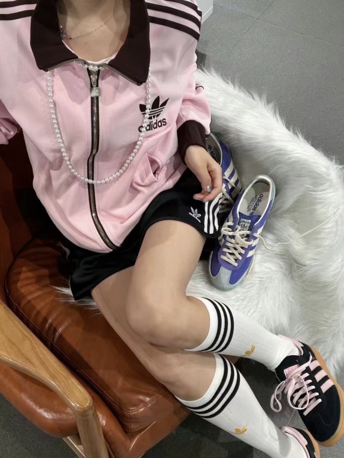 (W) Adidas Originals Beckenbauer Track Jacket Clear Pink - KR Sizing 착용 스타일 - 2