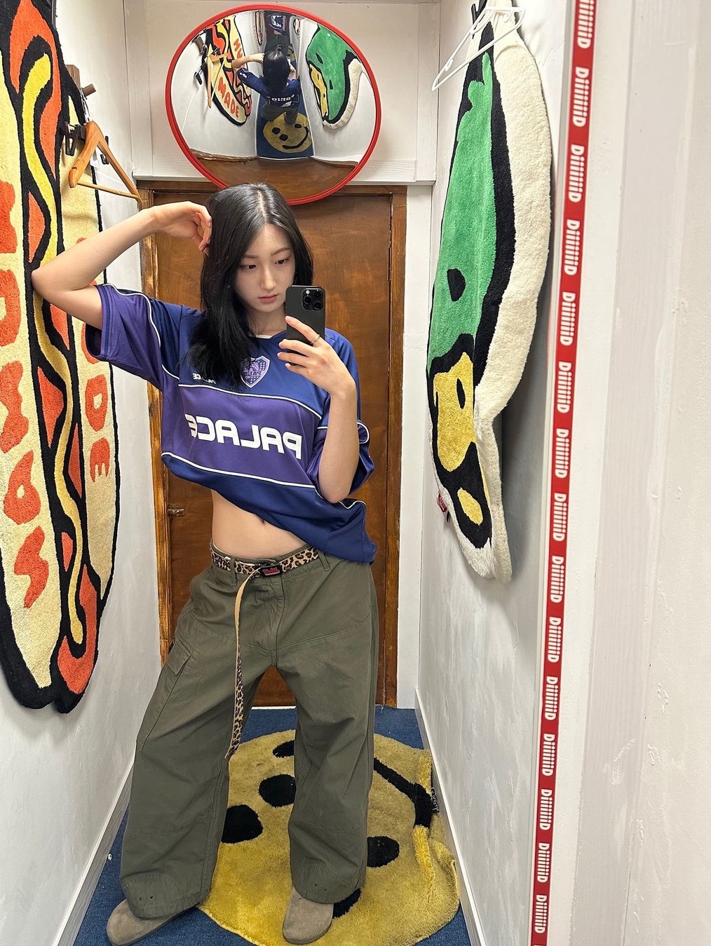Palace Palamat Jersey Navy Purple - 24FW 착용 스타일 - 3