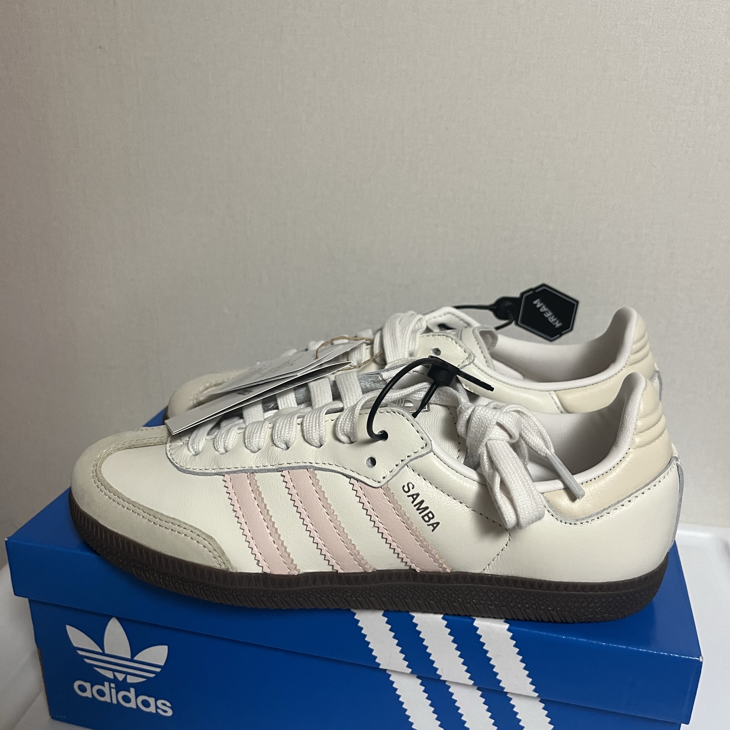 (W) Adidas Samba OG Cloud White Wonder Quartz 착용 스타일