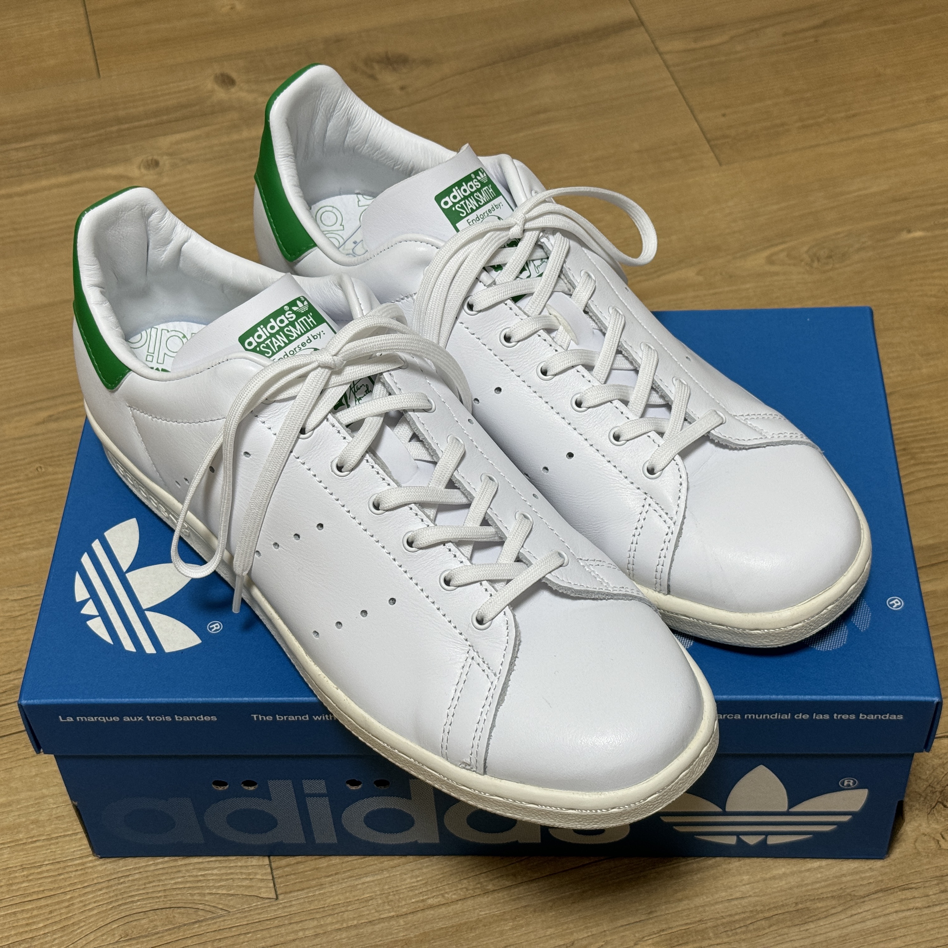 Adidas Stan Smith 80s Cloud White Green 착용 스타일 - 1