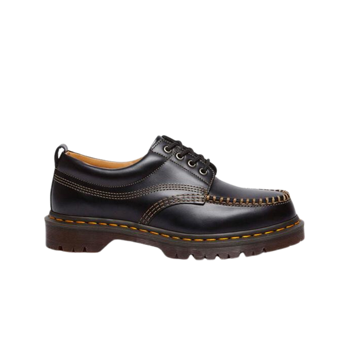 31816001 Dr. Martens Lowell Leather Moc Toe Shoes Black Analine