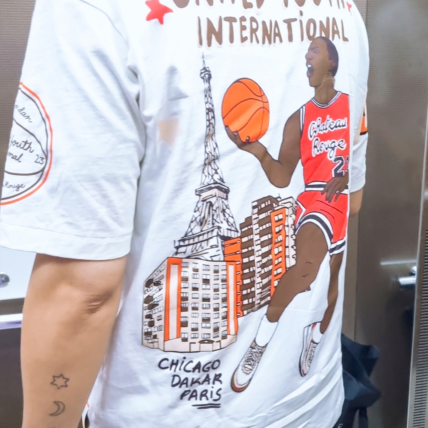Jordan x Maison Chateau Rouge T-Shirt Sail - Asia 착용 스타일