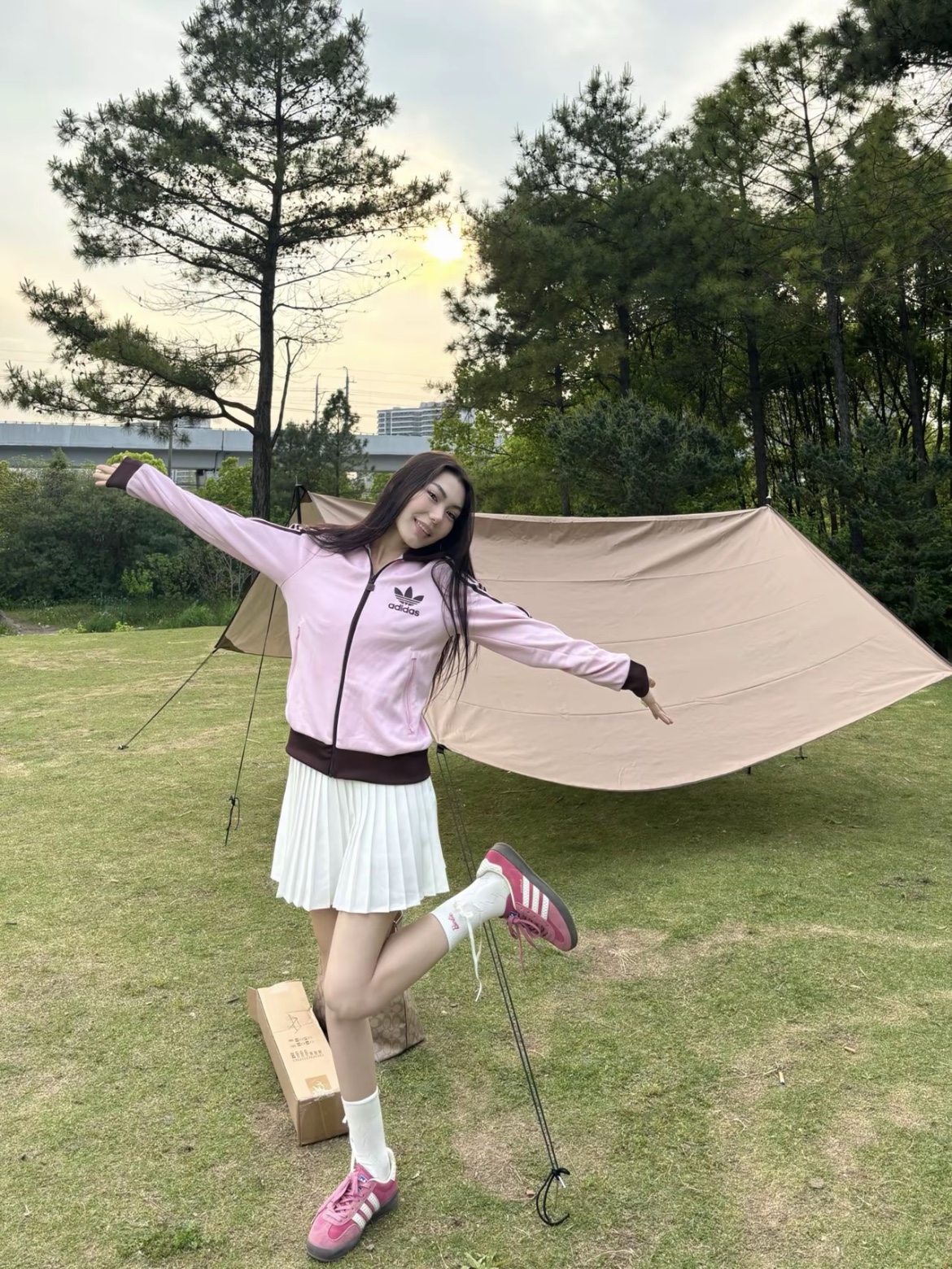 (W) Adidas Originals Beckenbauer Track Jacket Clear Pink - KR Sizing 착용 스타일
