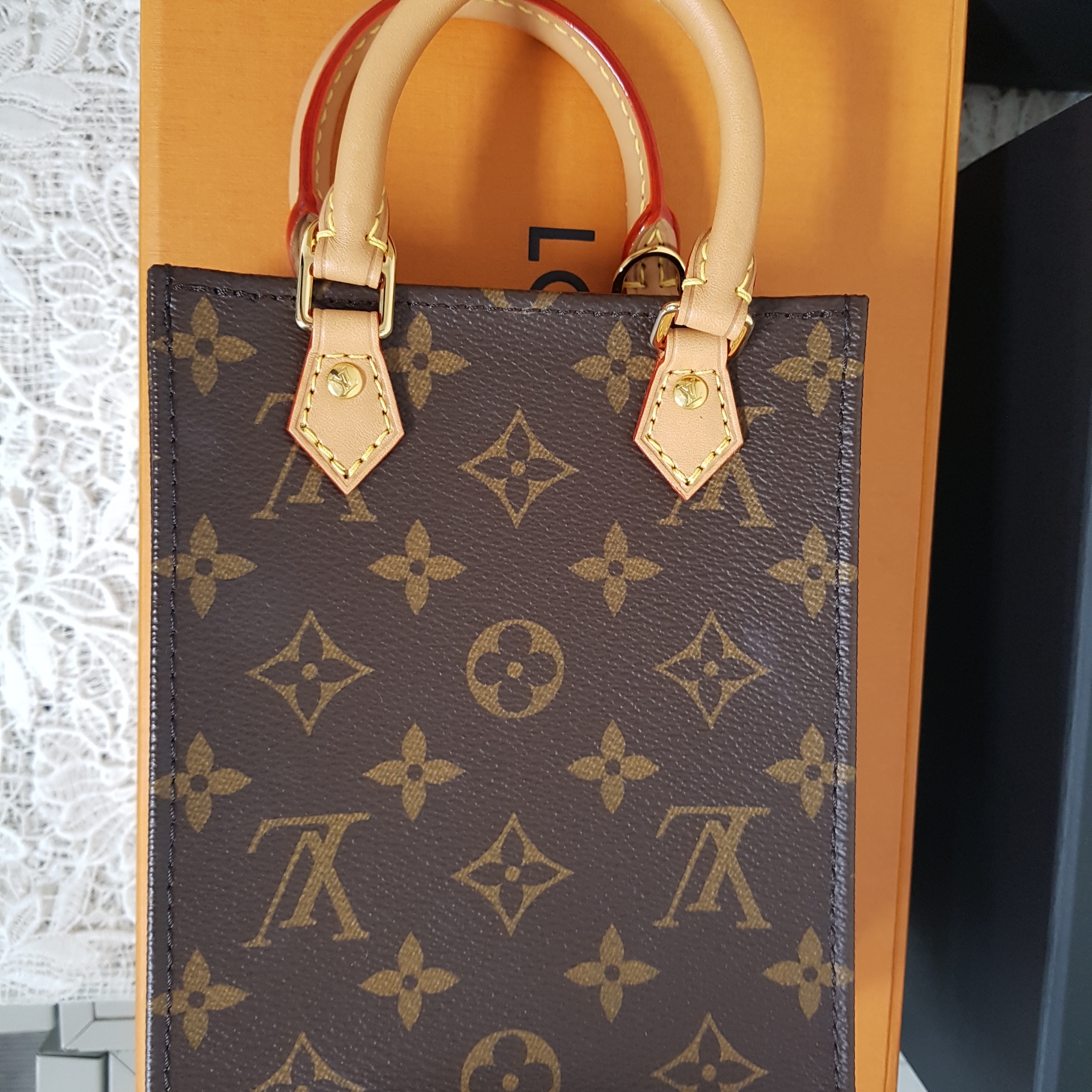 Louis Vuitton Petit Sac Plat Monogram 착용 스타일 - 2