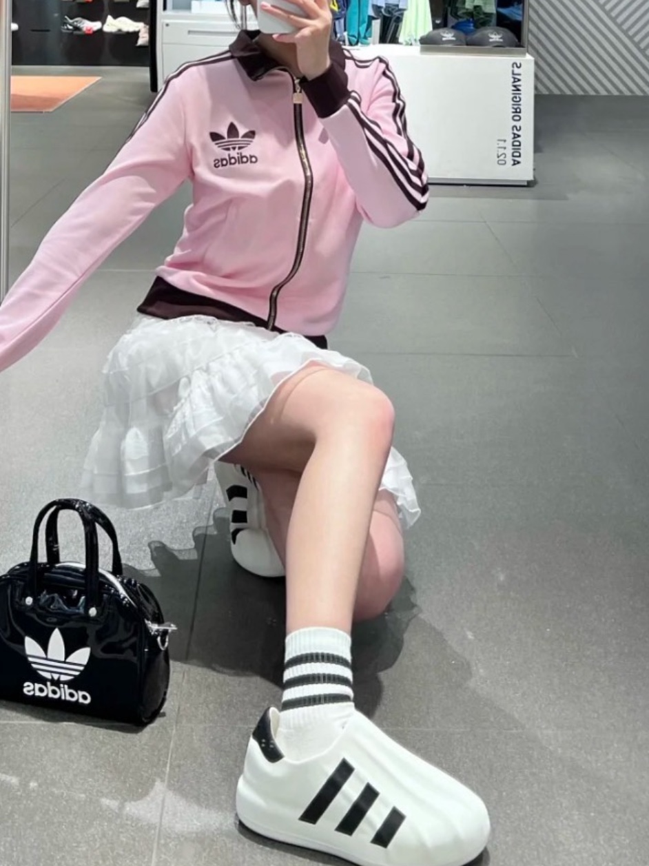 (W) Adidas Originals Beckenbauer Track Jacket Clear Pink - KR Sizing 착용 스타일