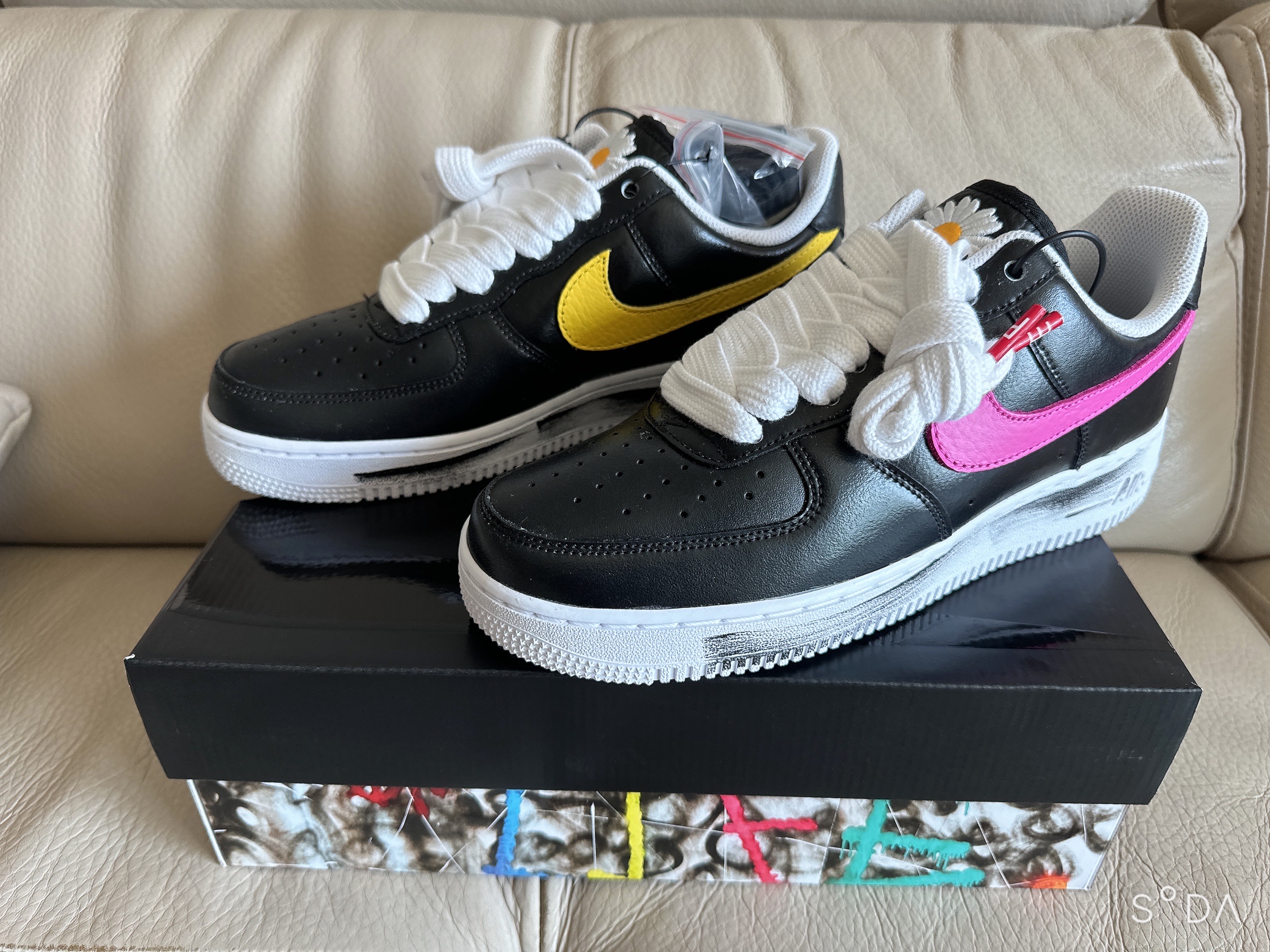 Nike x Peaceminusone Air Force 1 Low Para-Noise 3.0 Black and Multicolor 착용 스타일 - 1