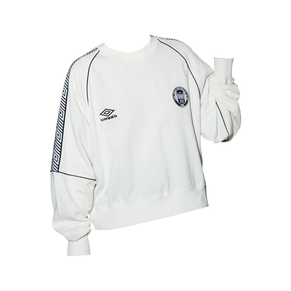 (W) 엄브로 x 프릭스 스토어 라인 로고 크루넥 스웨트셔츠 화이트((W) Umbro x Freak's Store Line Logo Crew Neck Sweatshirt White)