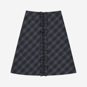 Margarin Fingers Check Frill Midi Skirt Navy