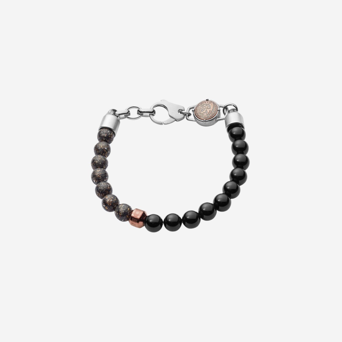 Diesel Dx1076 Agate Carbon Fiber Beads Bracelet Black 상세 이미지 1