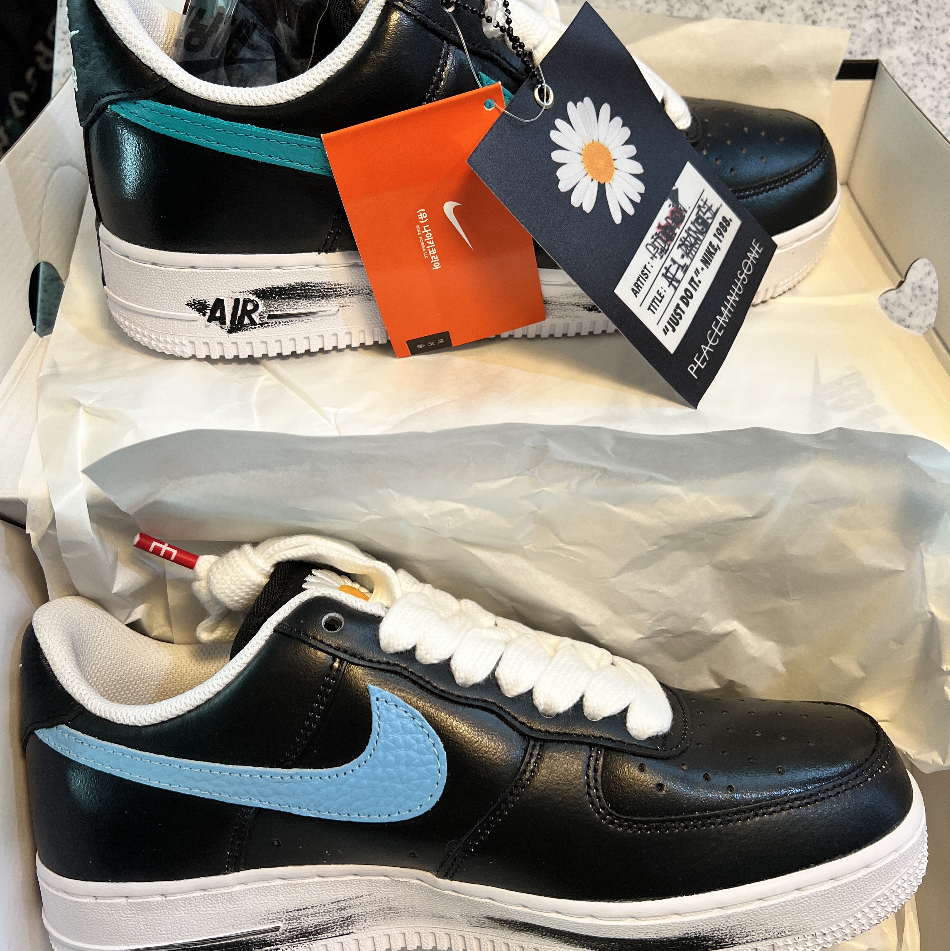 Nike x Peaceminusone Air Force 1 Low Para-Noise 3.0 Black and Multicolor 착용 스타일 - 2