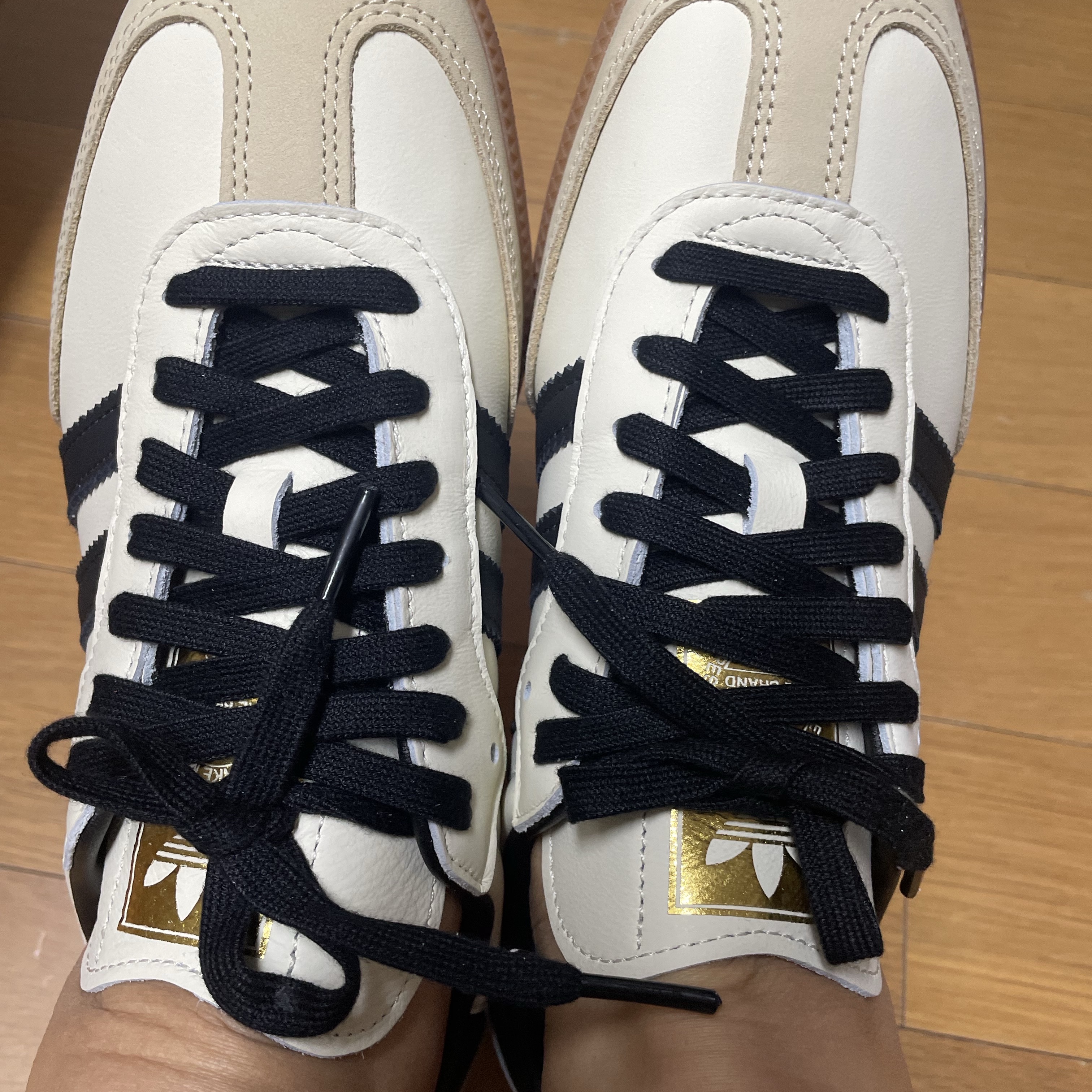 (W) Adidas Samba OG Cream White Core Black 착용 스타일