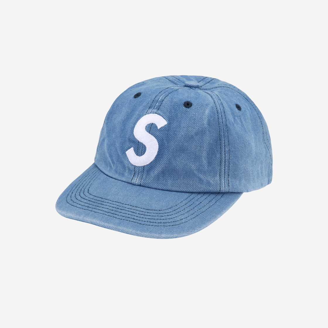 Supreme S Logo 2-Tone 6-Panel Cap Washed Denim (SS24) - 0riginalFeet