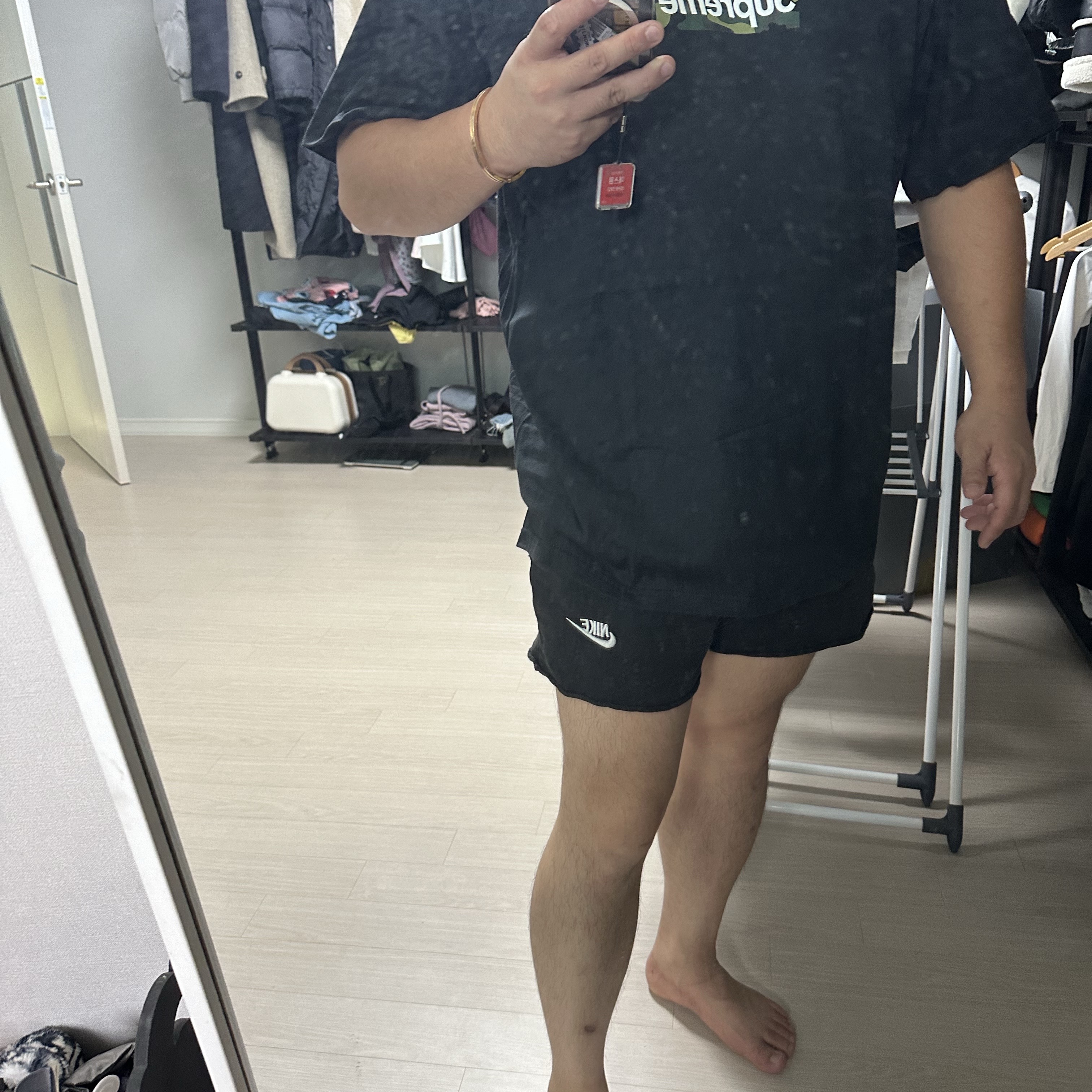 Supreme Box Logo T-Shirt Black - 23FW 착용 스타일