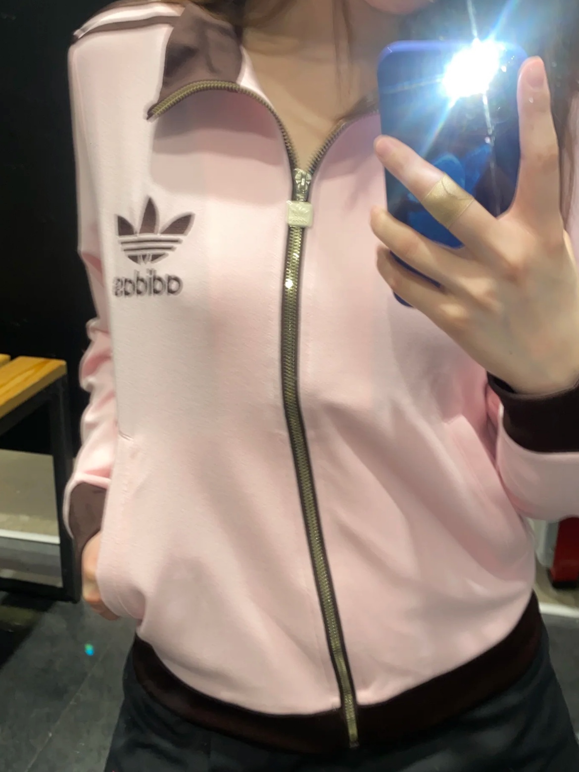 (W) Adidas Originals Beckenbauer Track Jacket Clear Pink - KR Sizing 착용 스타일 - 1
