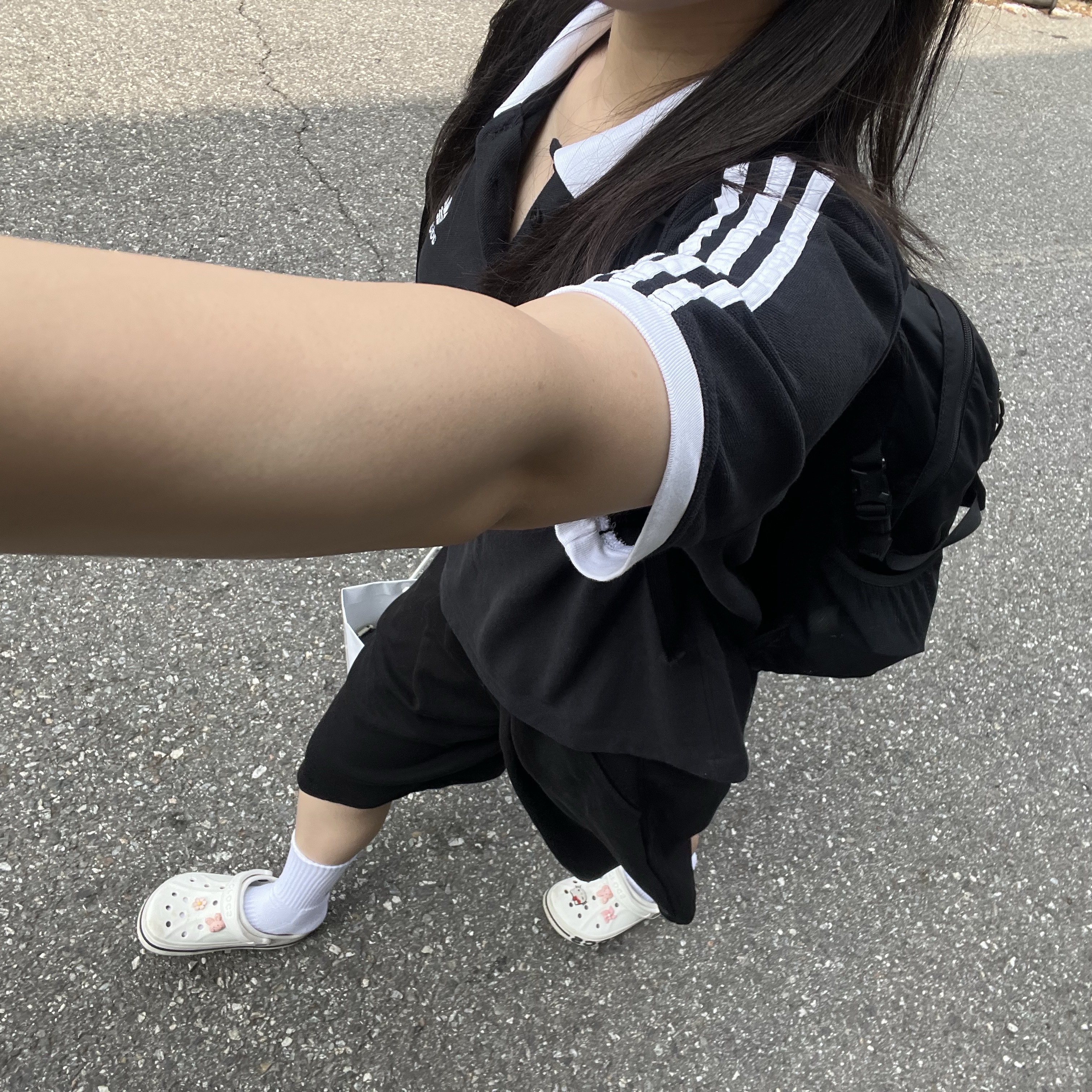 Adidas Adicolor Classic 3-Stripes Polo Shirt Black - KR Sizing 착용 스타일