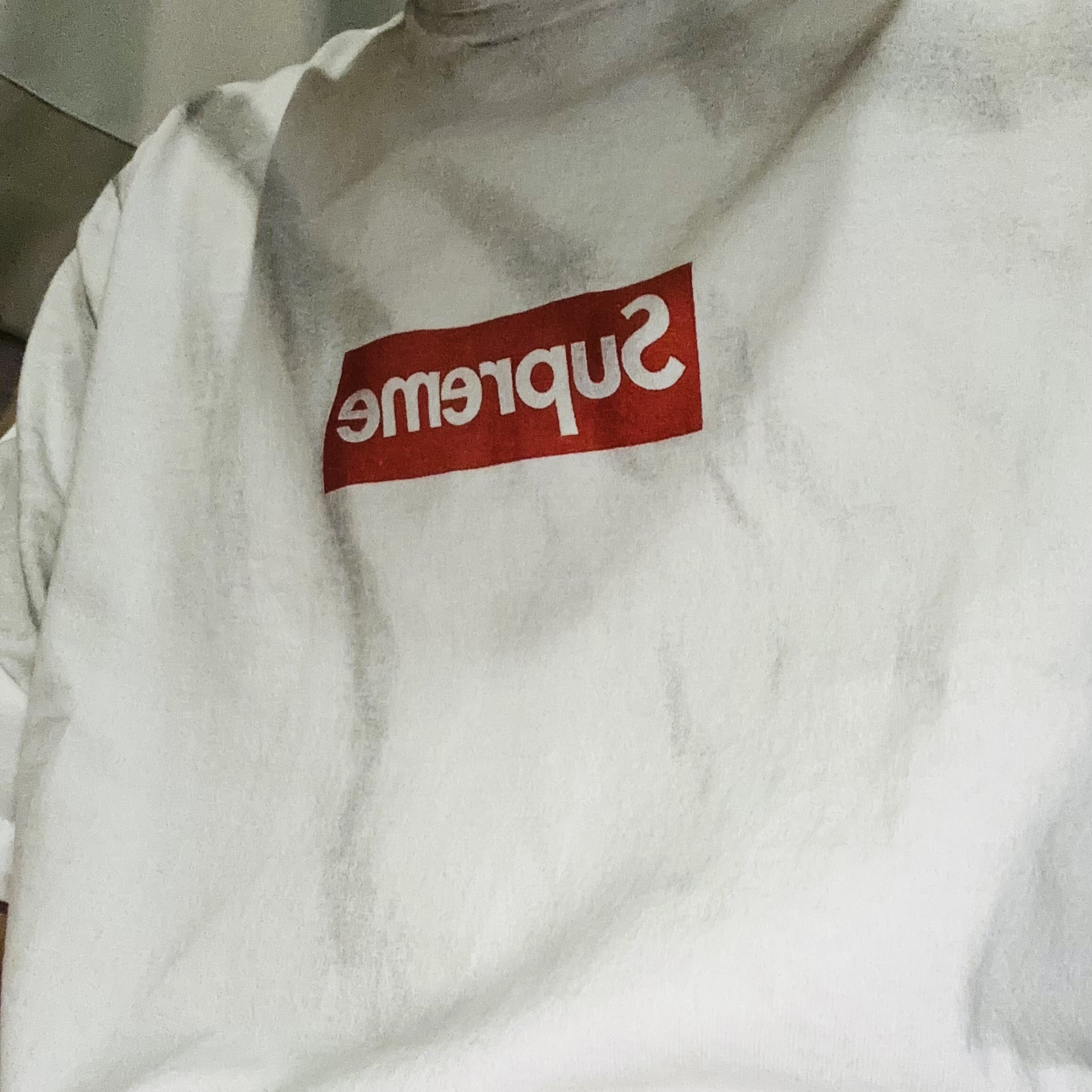 Supreme x MM6 Maison Margiela Box Logo T-Shirt White - 24SS 착용 스타일
